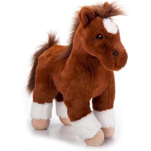 The Petting Zoo Standing Chestnut Horse Stuffed Animal Plushie, Gifts for Kids, Wild Onez Barnyard Animals, Brown Horse Plush Toy, 12 inches