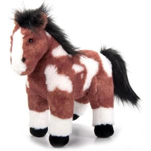 The Petting Zoo Standing Painted Pinto Horse Stuffed Animal Plushie, Gifts for Kids, Wild Onez Barnyard Animals, Pinto Horse Plush Toy, 12 inches