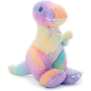 The Petting Zoo T-Rex Stuffed Animal Plushie, Ombrez Dinosaur Animals, ZOOLOGEE Rainbow T-Rex Dinosaur Plush Toy 12 inches