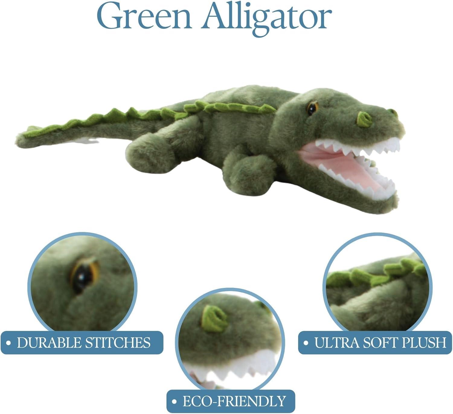 image:imageThe Petting Zoo Alligator Stuffed Animal Gifts for Kids Wild Onez Zoo Animals Green Alligator Plush Toy 16 inches