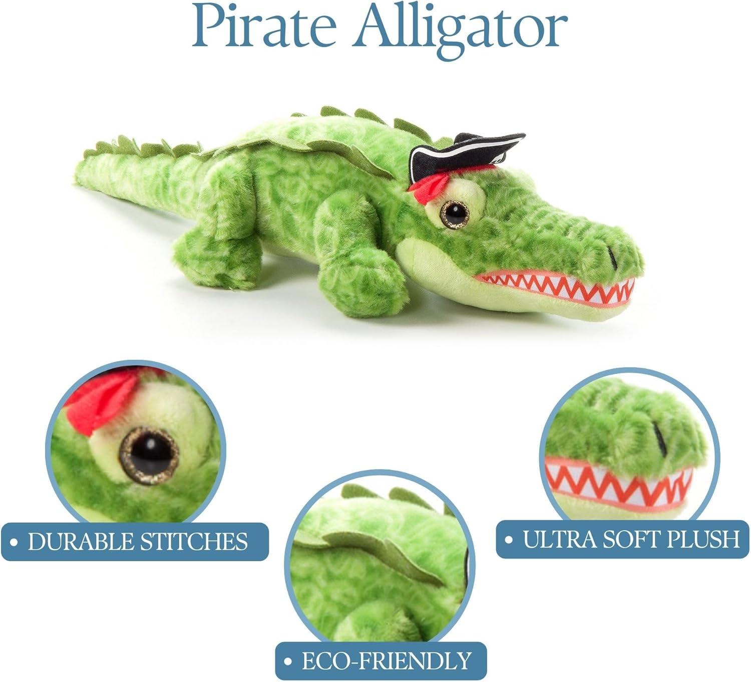 image:imageThe Petting Zoo Alligator Stuffed Animal Plushie Gifts for Kids Pirate Animals Pirate Alligator Plush Toy 15 inches