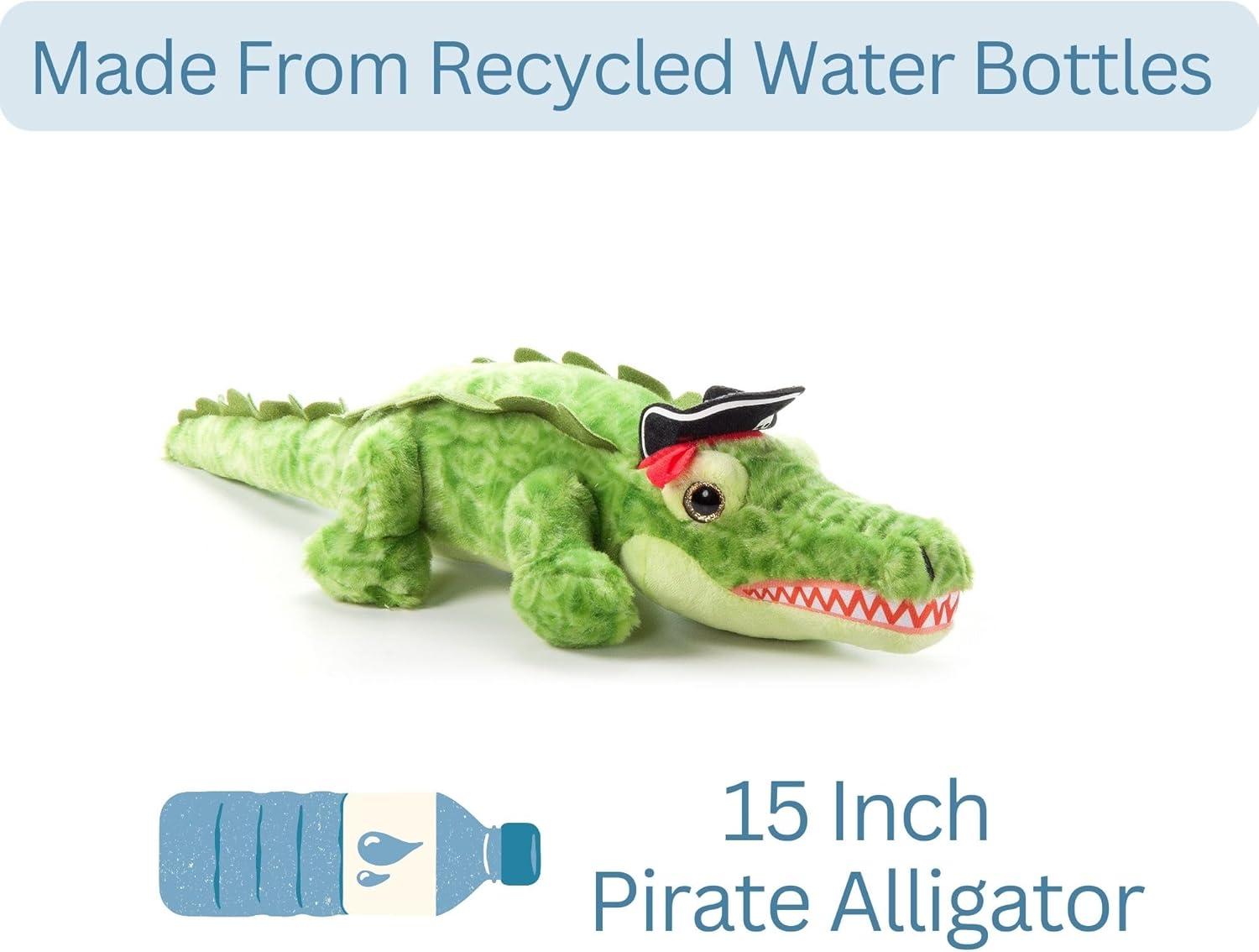 image:imageThe Petting Zoo Alligator Stuffed Animal Plushie Gifts for Kids Pirate Animals Pirate Alligator Plush Toy 15 inches