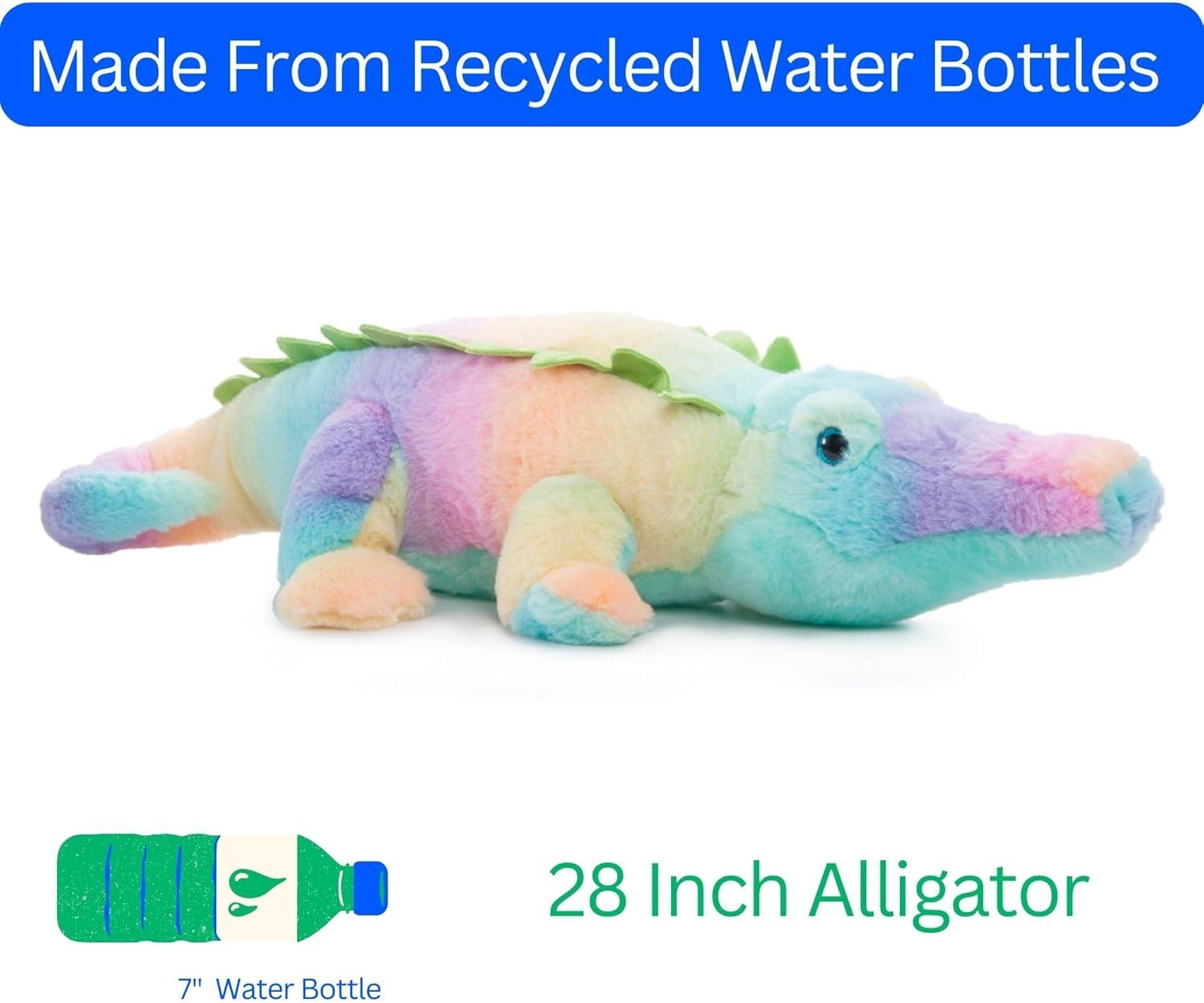 image:imageThe Petting Zoo Alligator Stuffed Animal Plushie Ombrez Ocean Animals Rainbow Gator Plush Toy 28 inches