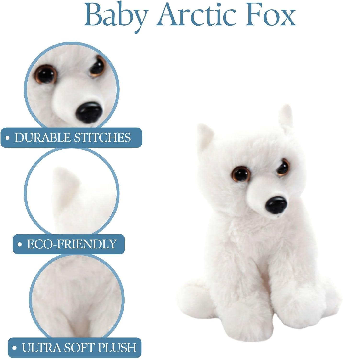 image:imageThe Petting Zoo Arctic Fox Stuffed Animal Plushie Gifts for Kids Wild Onez Babiez Wildlife Animals White Fox Plush Toy 6 inches