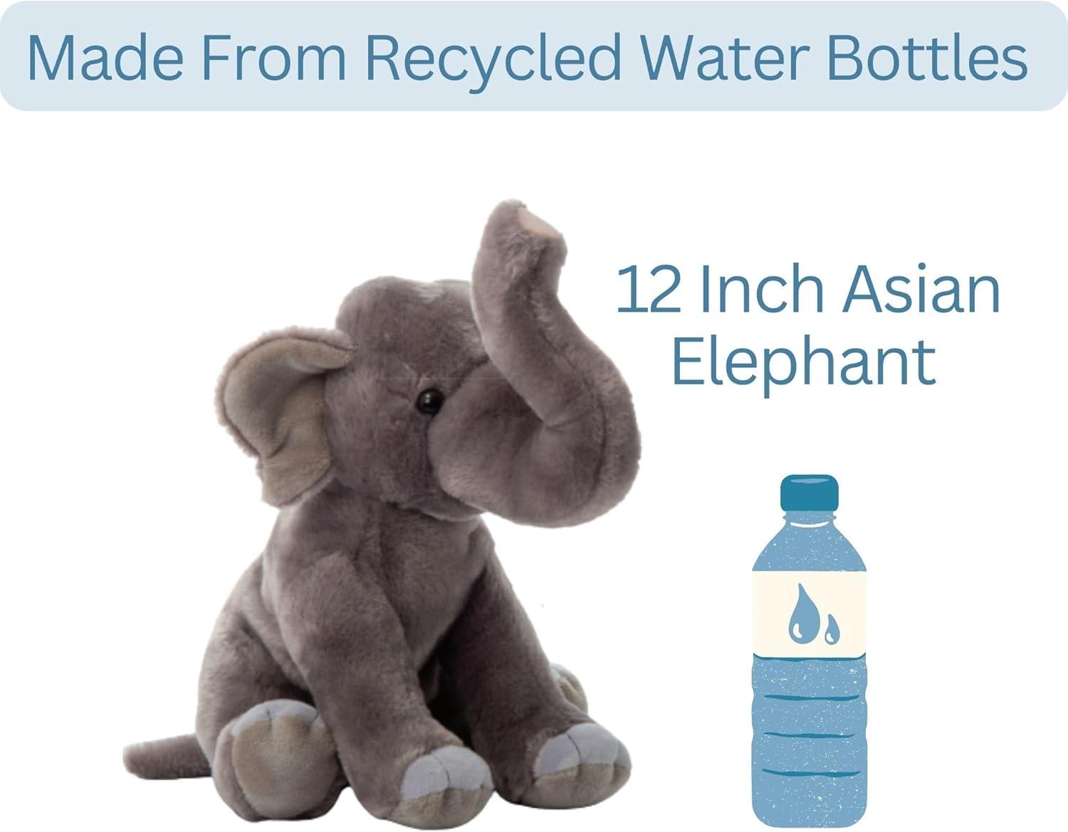 image:imageThe Petting Zoo Asian Elephant Stuffed Animal Gifts for Kids Wild Onez Zoo Animals Asian Elephant Plush Toy 12 inches