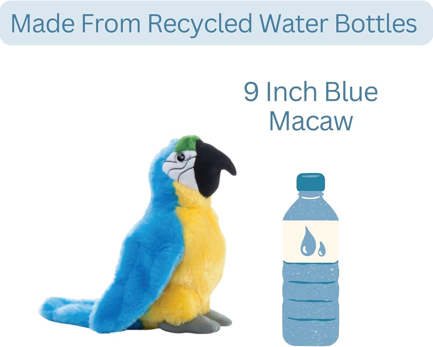 image:imageThe Petting Zoo Blue Macaw Stuffed Animal Plushie Gifts for Kids Wild Onez Wildlife Animals Parrot Plush Toy 9 inches