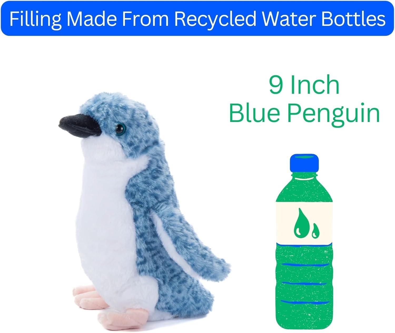 image:imageThe Petting Zoo Blue Penguin Stuffed Animal Plushie Gifts for Kids Wild Onez Sealife Animals Penguin Plush Toy 9 Inches