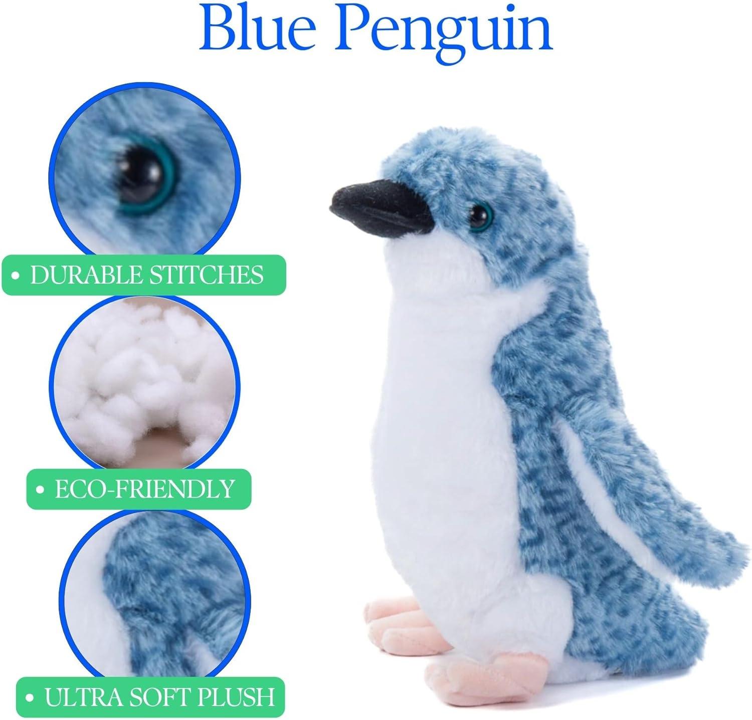 image:imageThe Petting Zoo Blue Penguin Stuffed Animal Plushie Gifts for Kids Wild Onez Sealife Animals Penguin Plush Toy 9 Inches
