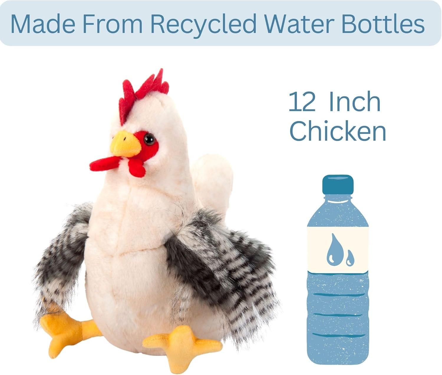 image:imageThe Petting Zoo Chicken Stuffed Animal Plushie Gifts for Kids Wild Onez Barnyard Animals White Chicken Plush Toy 12 inches
