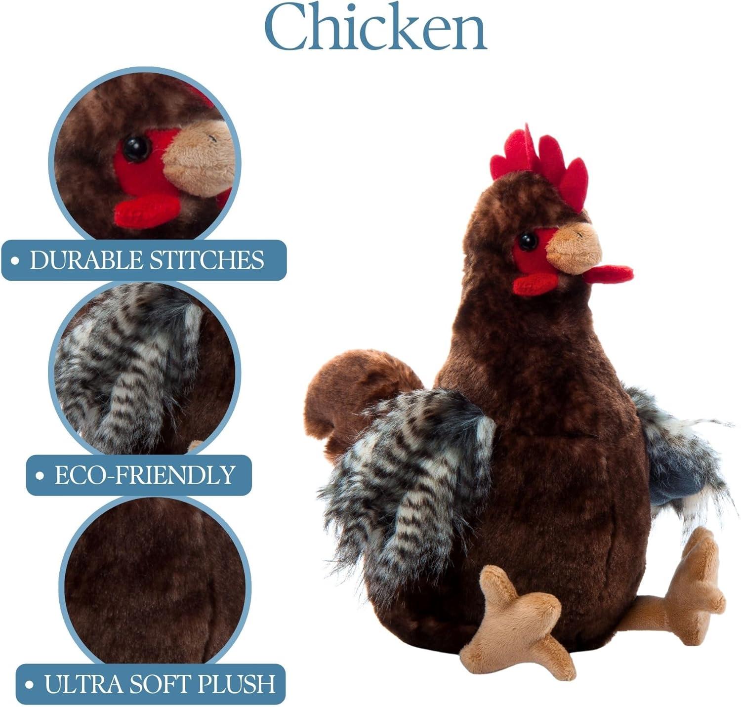 image:imageThe Petting Zoo Chicken Stuffed Animal Plushie Gifts for Kids Wild Onez Farm Animals Chicken Plush Toy 12 inches