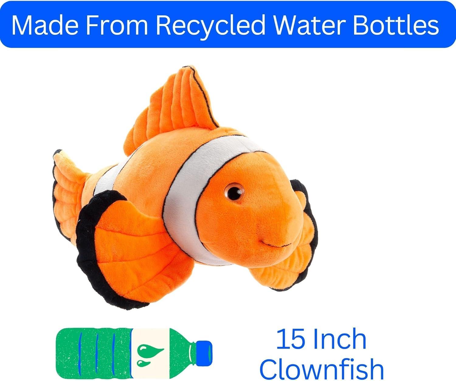 image:imageThe Petting Zoo Clownfish Stuffed Animal Plushie Gifts for Kids Wild Onez Sealife Animals Clownfish Plush Toy 15 inches