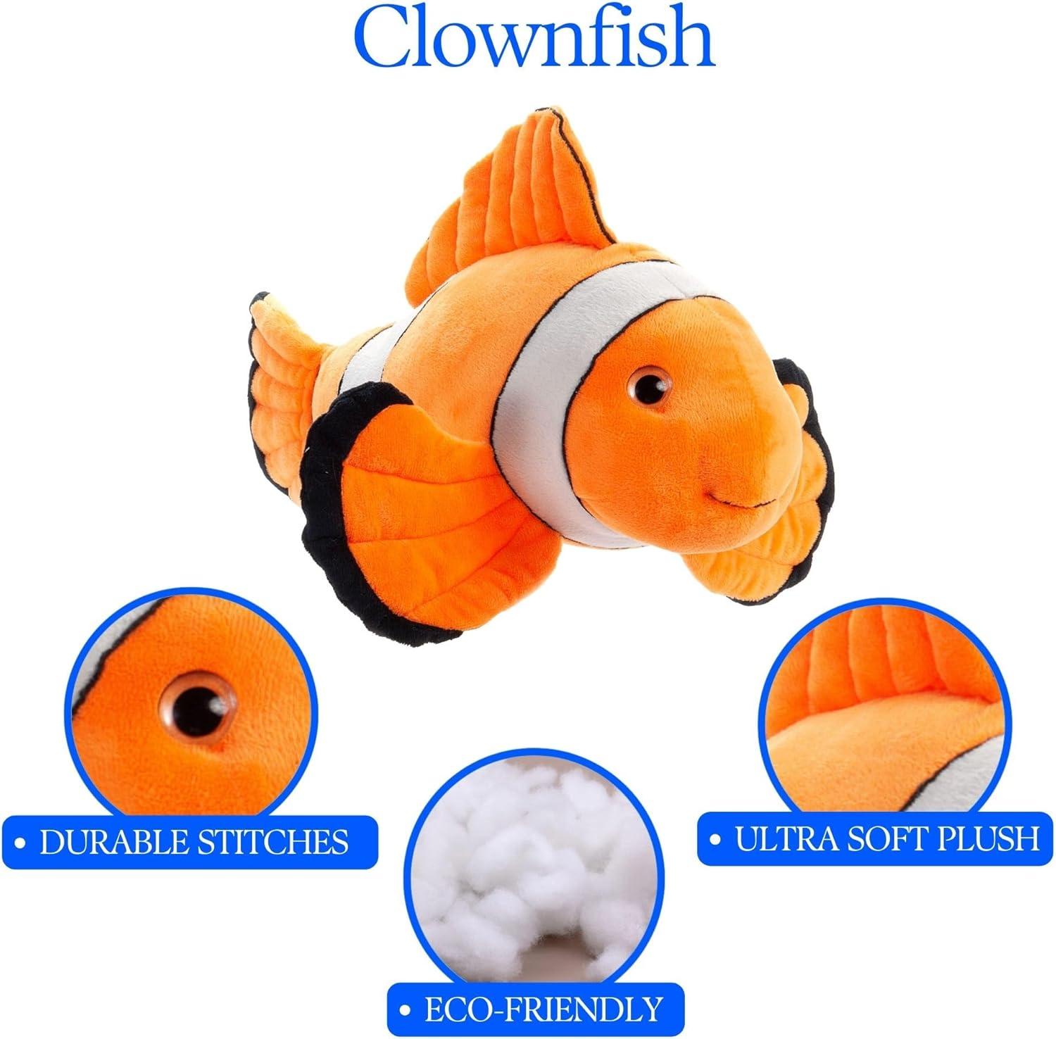 image:imageThe Petting Zoo Clownfish Stuffed Animal Plushie Gifts for Kids Wild Onez Sealife Animals Clownfish Plush Toy 15 inches