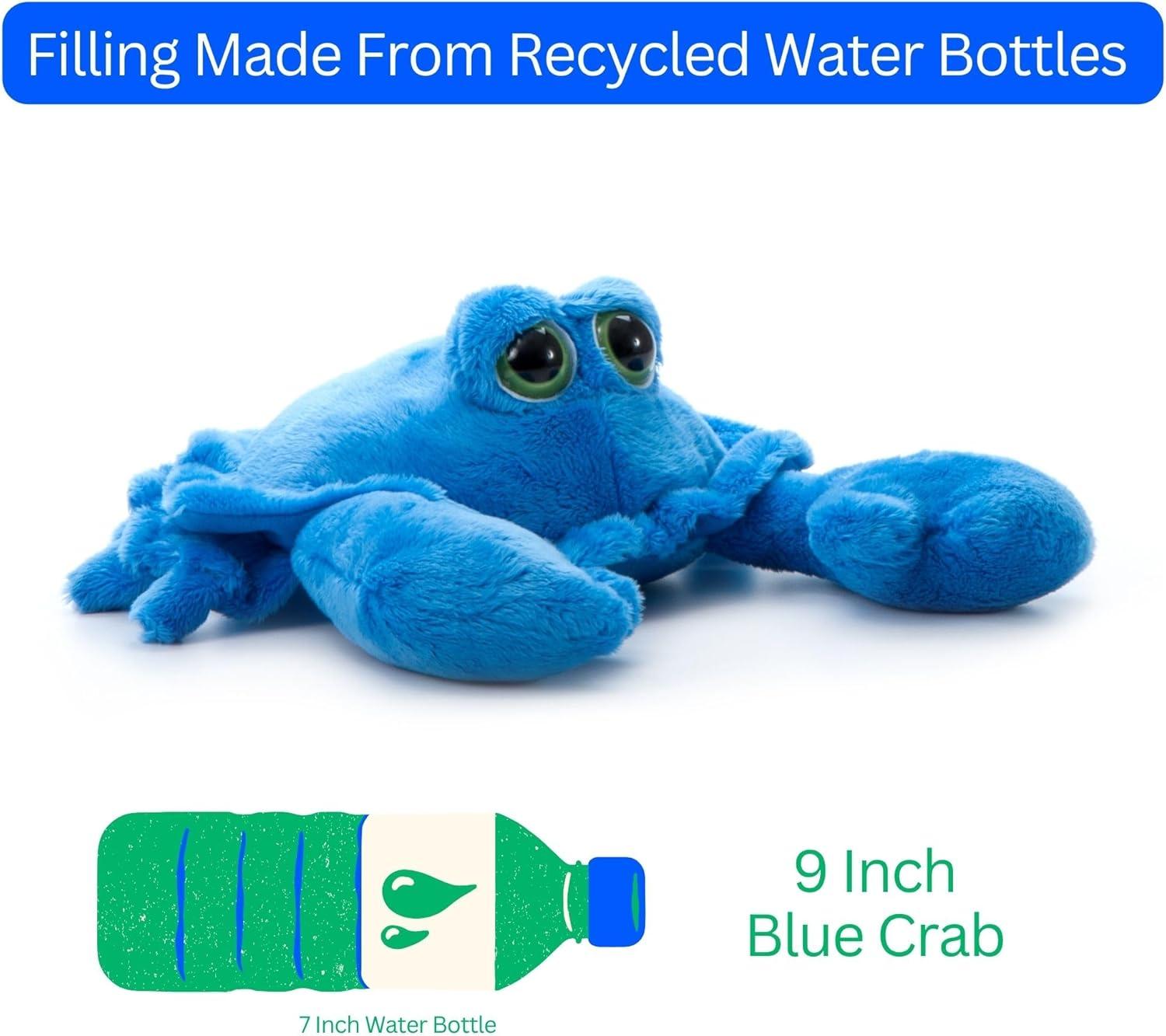 image:imageThe Petting Zoo Crab Stuffed Animal Gifts for Kids Bright Eye Ocean Animals Blue Crab Plush Toy 9 inches