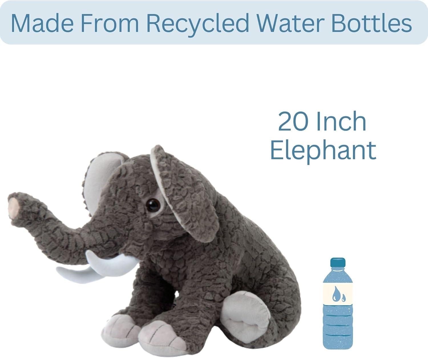 image:imageThe Petting Zoo Elephant Stuffed Animal Gifts for Kids Wild Onez Zoo Animals Jumbo Elephant Plush Toy 20 inches