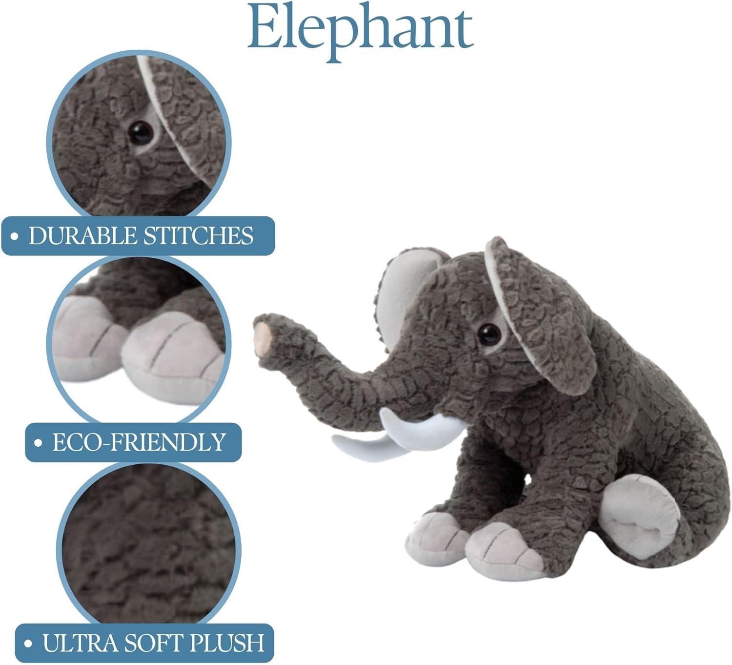 image:imageThe Petting Zoo Elephant Stuffed Animal Gifts for Kids Wild Onez Zoo Animals Jumbo Elephant Plush Toy 20 inches