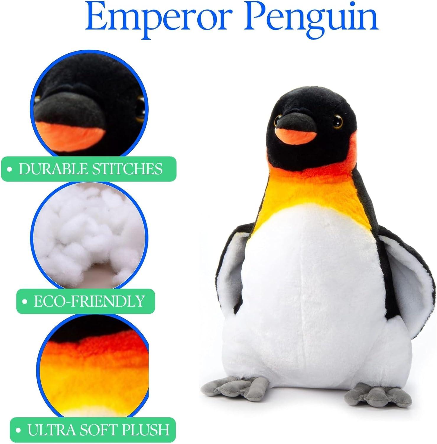 image:imageThe Petting Zoo Emperor Penguin Stuffed Animal Plushie Gifts for Kids Wild Onez Sealife Animals Jumbo Penguin Plush Toy 20 Inches