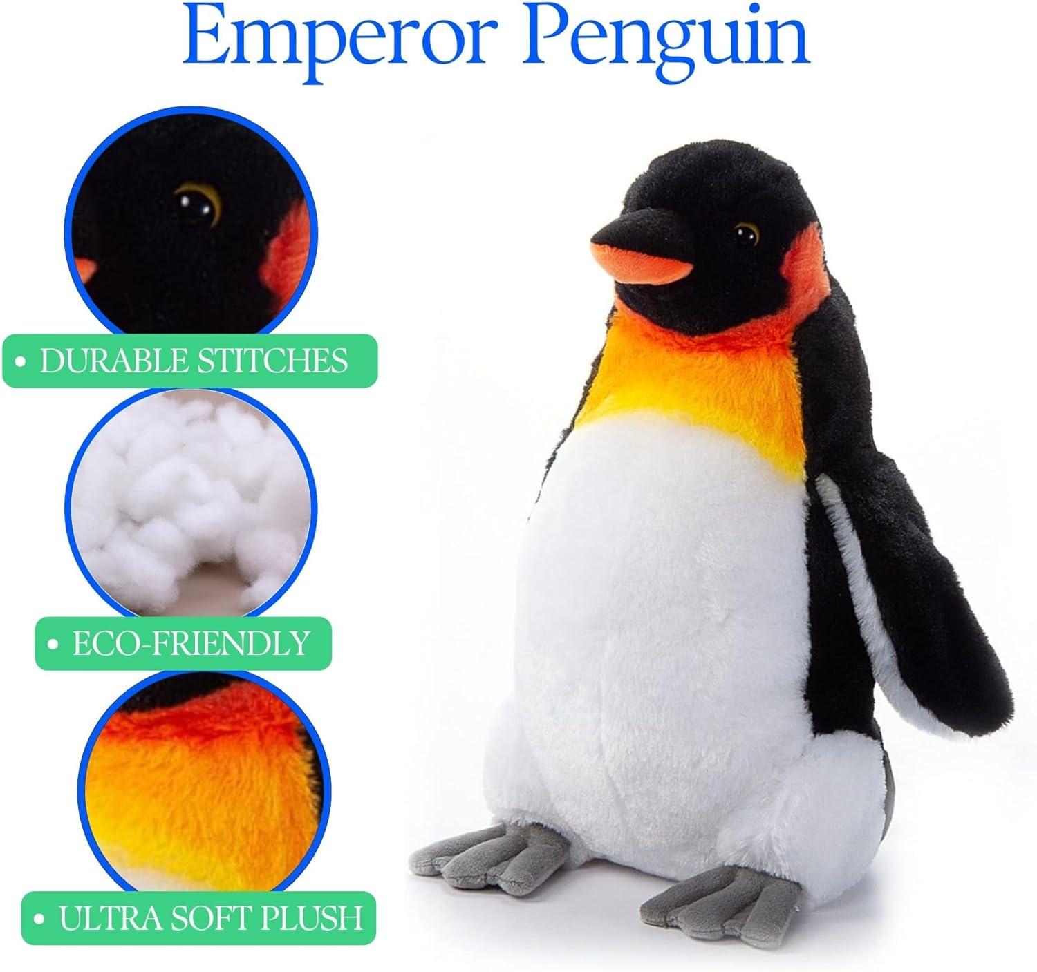 image:imageThe Petting Zoo Emperor Penguin Stuffed Animal Plushie Gifts for Kids Wild Onez Sealife Animals Penguin Plush Toy 12 InchesMedium
