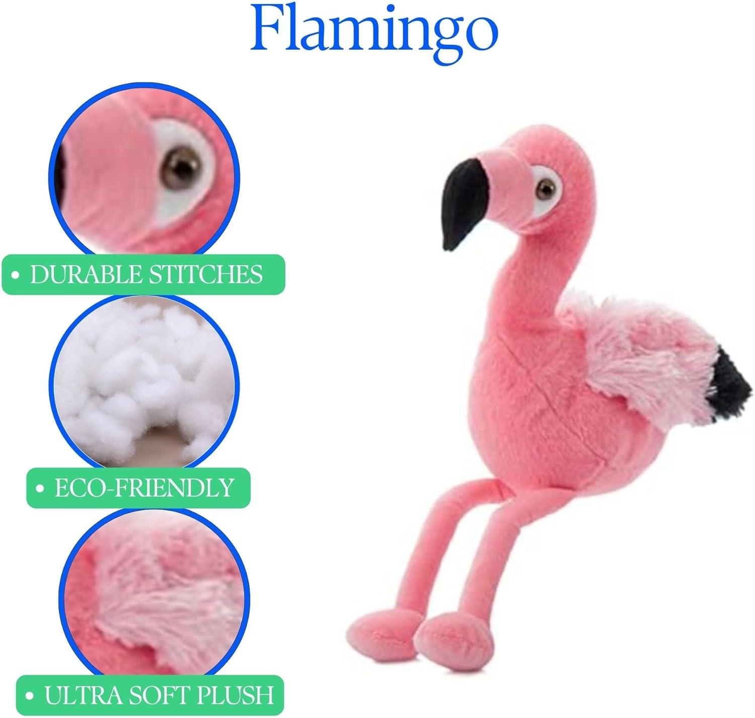 image:imageThe Petting Zoo Flamingo Stuffed Animal Gifts for Kids Wild Onez Zoo Animals Flamingo Plush Toy 9 inches
