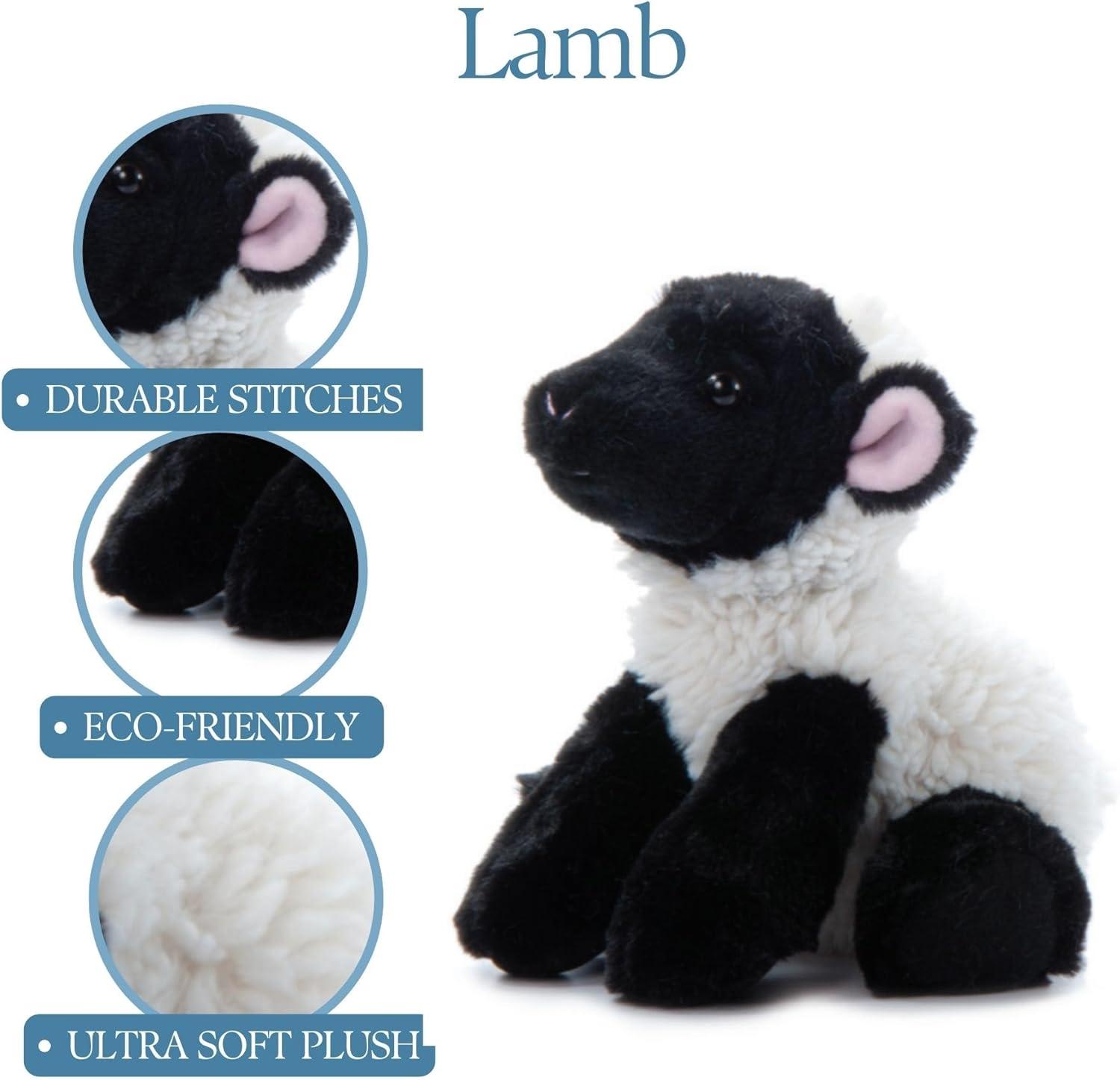 image:imageThe Petting Zoo Floppy Lamb Stuffed Animal Plushie Gifts for Kids Wild Onez Wildlife Animals Lamb Plush Toy 9 inches