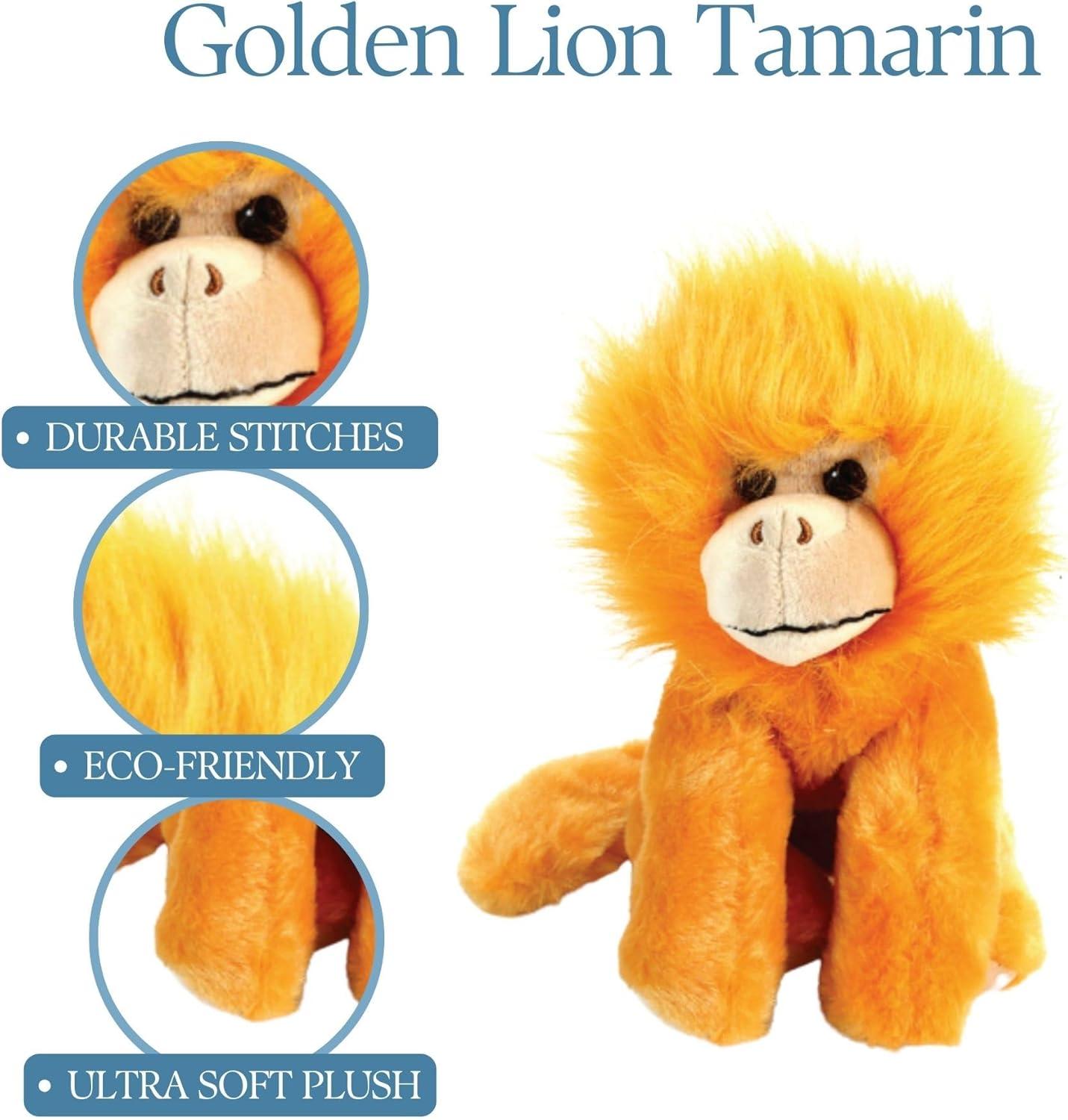 image:imageThe Petting Zoo Golden Tamarin Stuffed Animal Plushie Gifts for Kids Wild Onez Wildlife Animals Tamarin Plush Toy 9 inches
