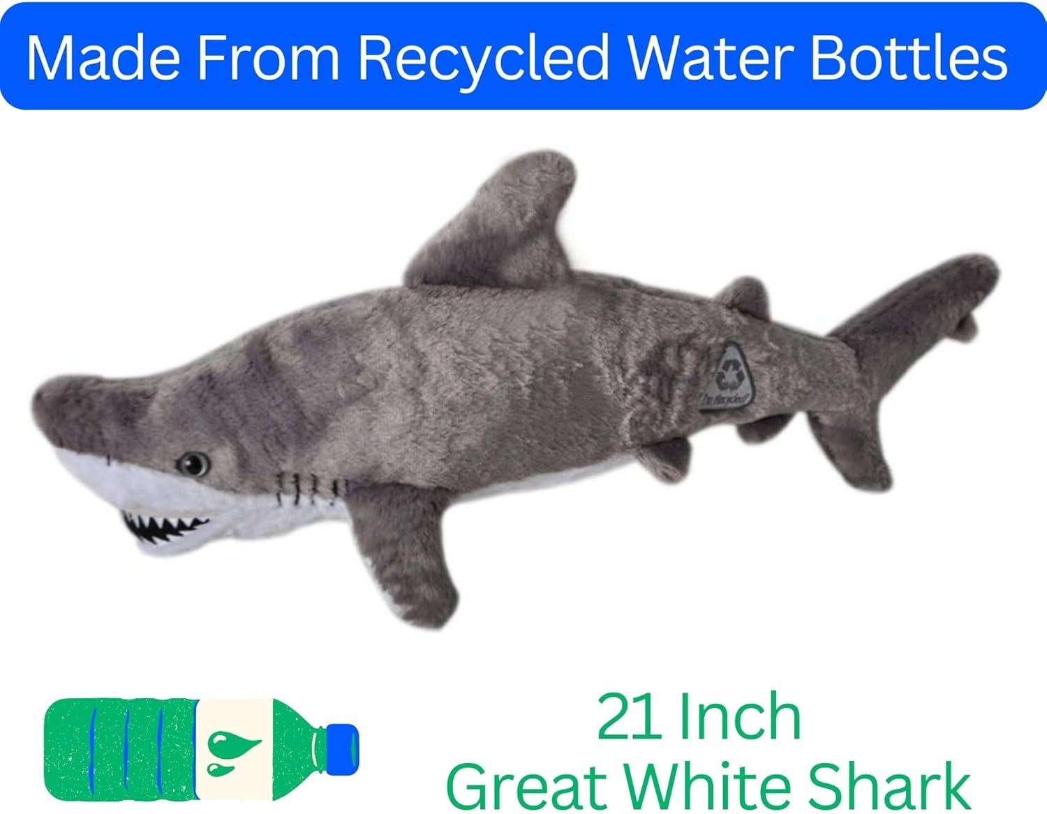 image:imageThe Petting Zoo Great White Shark Stuffed Animal Plushie Gifts for Kids Wild Onez Ocean Animals Shark Plush Toy 21 inches