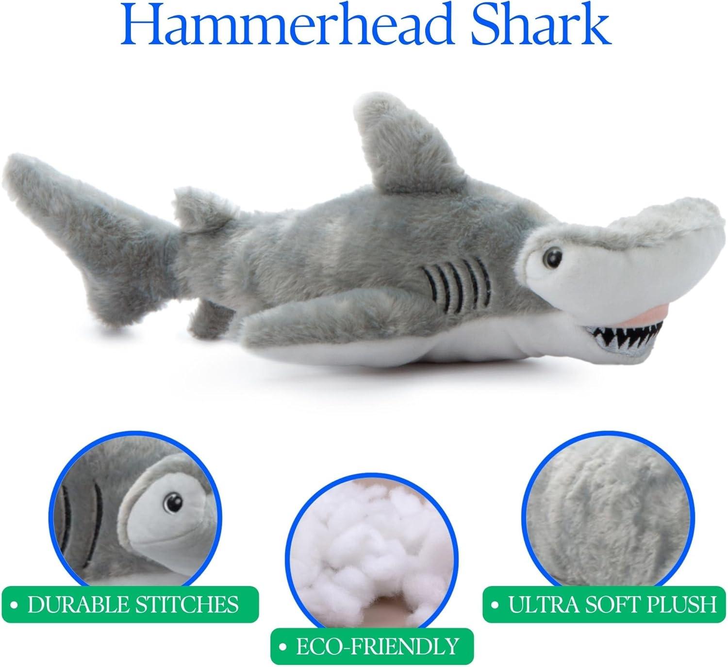 image:imageThe Petting Zoo Hammerhead Shark Stuffed Animal Plushie Gifts for Kids Wild Onez Ocean Animals Shark Plush Toy 15 inches