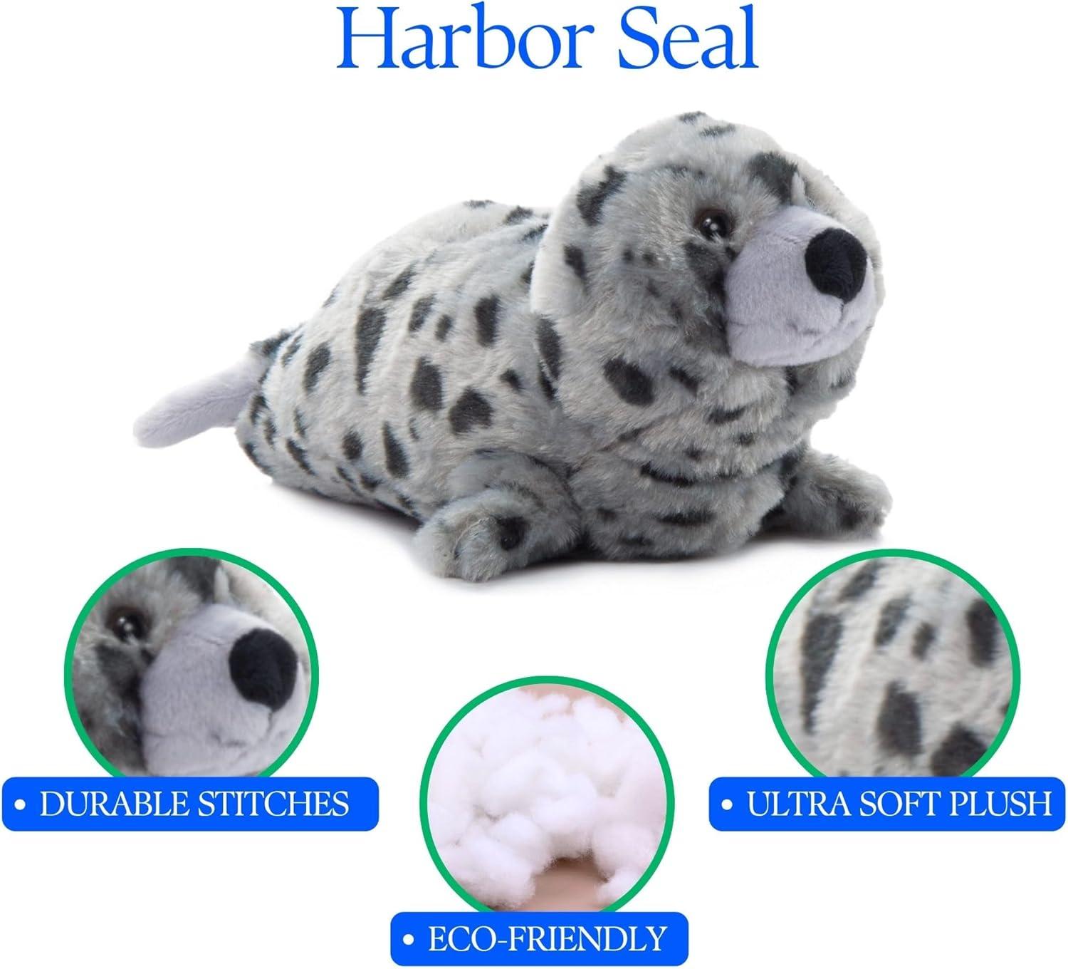 image:imageThe Petting Zoo Harbor Seal Gray Stuffed Animal Plushie Gifts for Kids Wild Onez Wildlife Animals Seal Plush Toy 12 inches