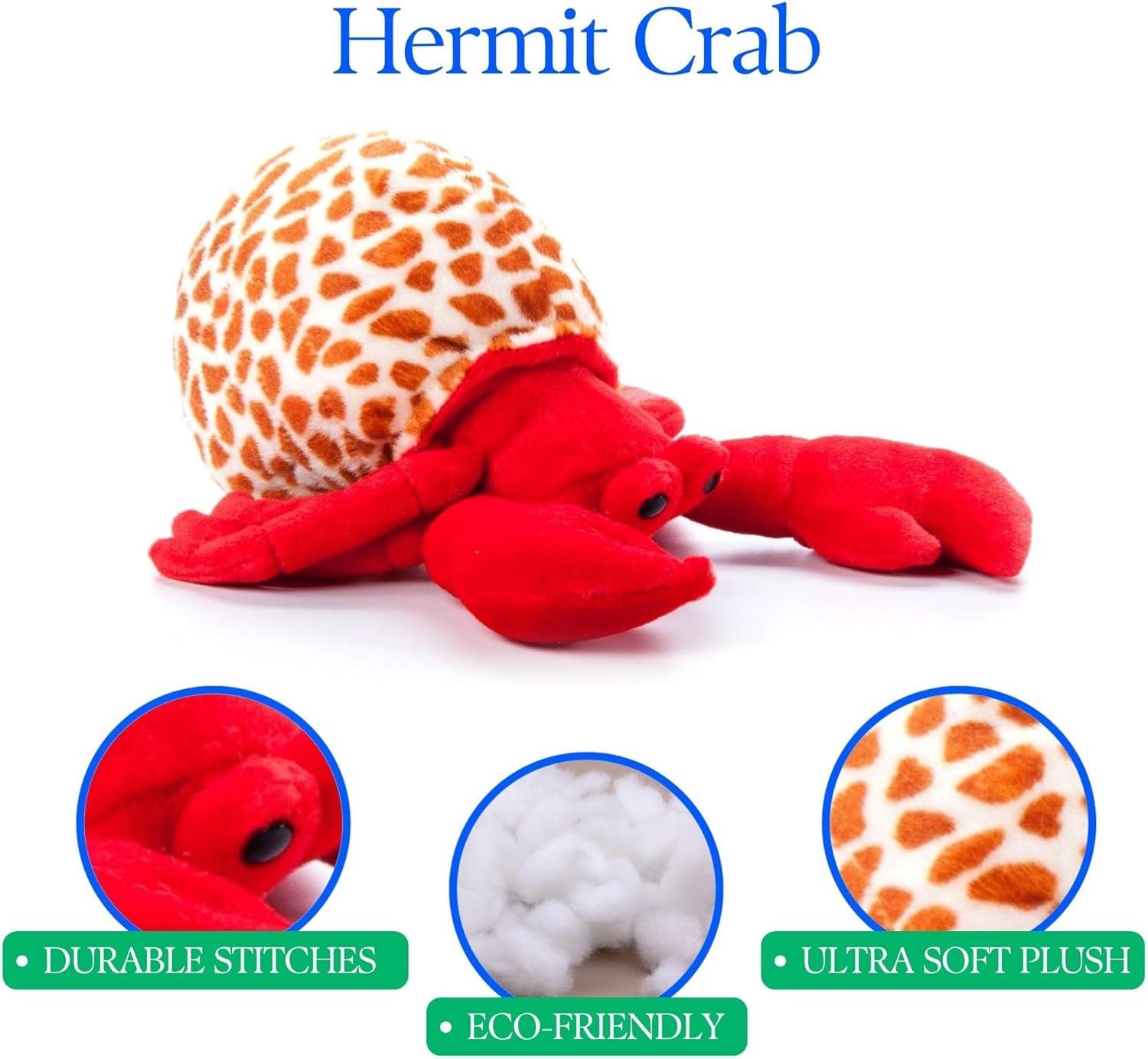 image:imageThe Petting Zoo Hermit Crab Stuffed Animal Plushie Gifts for Kids Wild Onez Sealife Animals Hermit Crab Plush Toy 8 inches