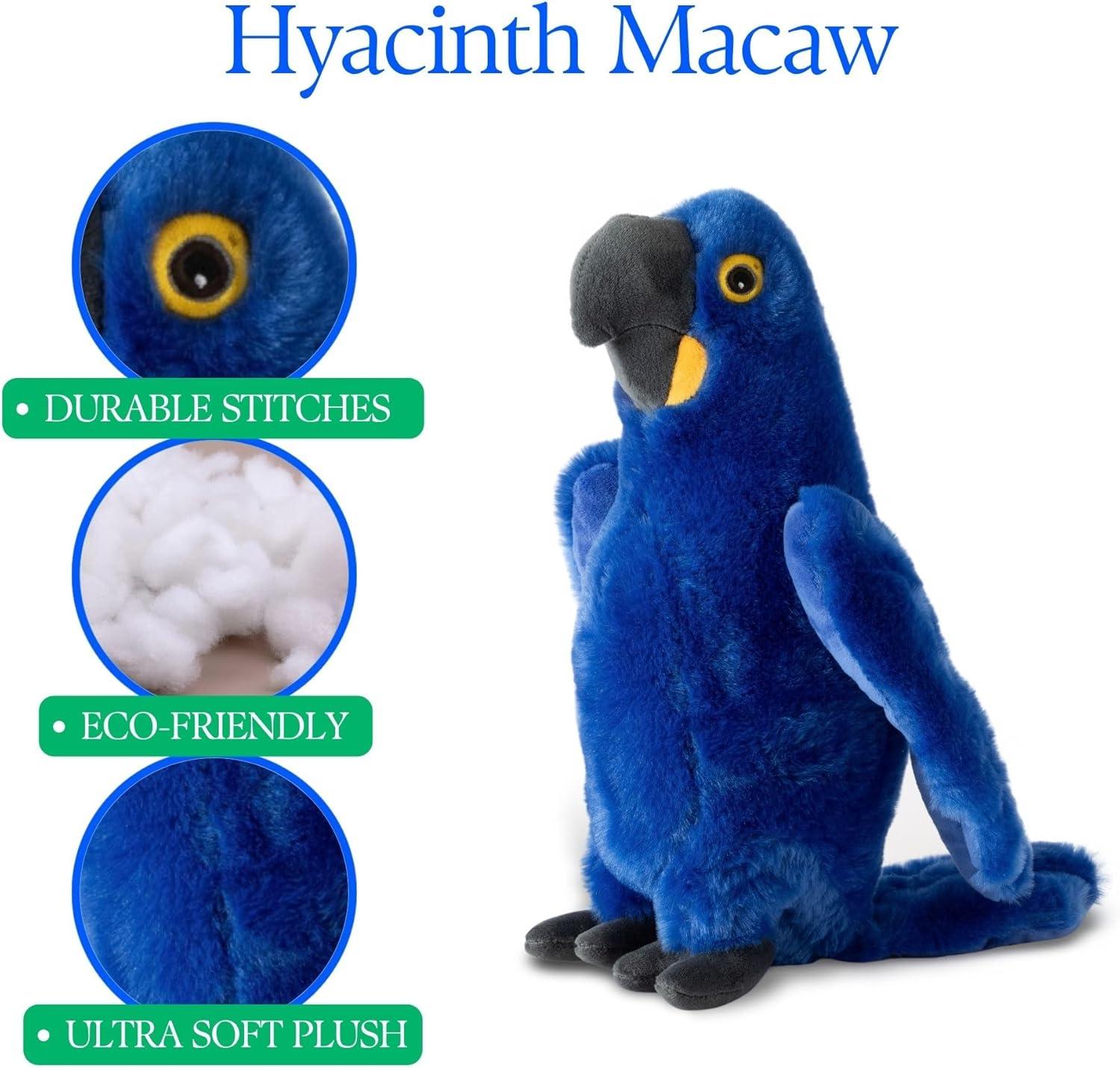 image:imageThe Petting Zoo Hyacinth Macaw Stuffed Animal Plushie Gifts for Kids Earth Keeperz Rainforest Animals Zoologee Blue Hyacinth Macaw Plush Toy 12 inches