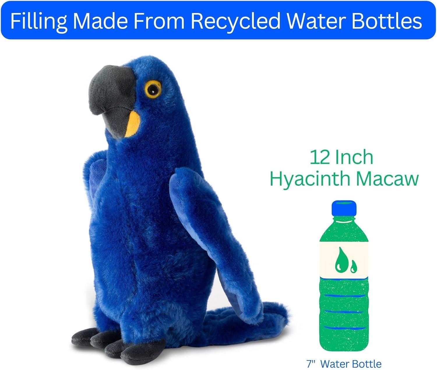 image:imageThe Petting Zoo Hyacinth Macaw Stuffed Animal Plushie Gifts for Kids Earth Keeperz Rainforest Animals Zoologee Blue Hyacinth Macaw Plush Toy 12 inches
