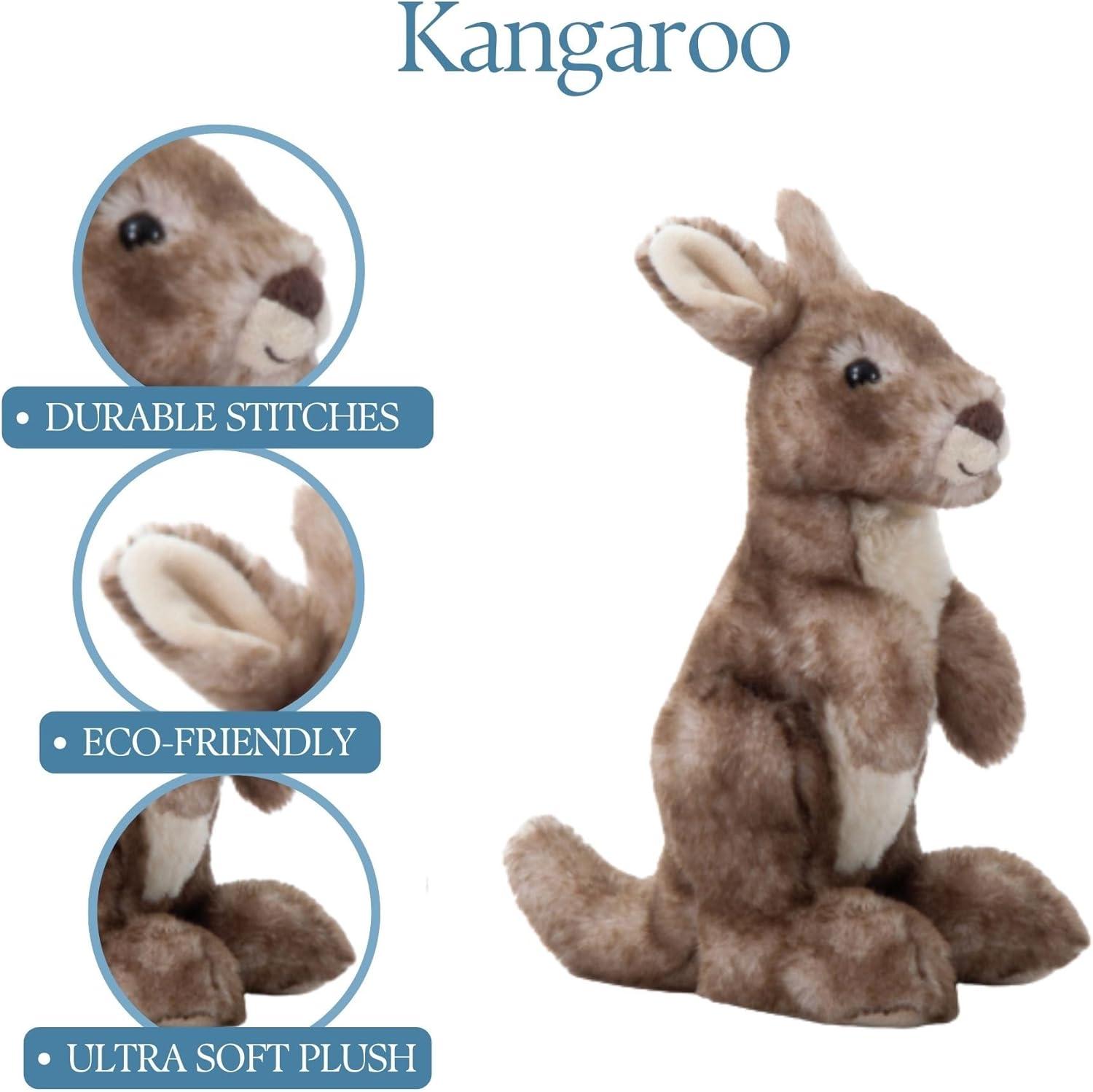 image:imageThe Petting Zoo Kangaroo Stuffed Animal Gifts for Kids Wild Onez Zoo Animals Kangaroo Plush Toy 9 inches