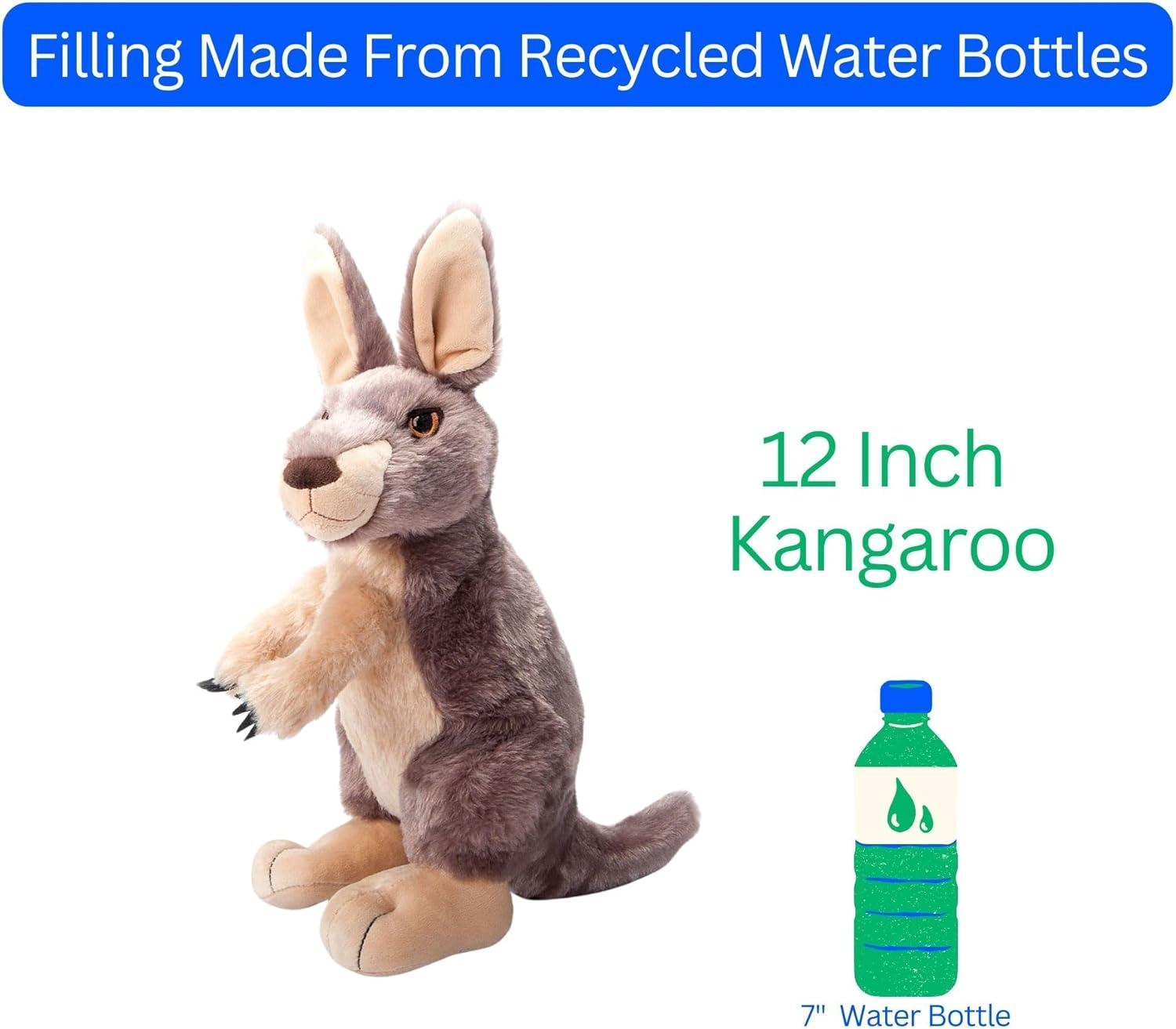 image:imageThe Petting Zoo Kangaroo Stuffed Animal Plushie Gifts for Kids Earth Keeperz Wildlife Animals Zoologee Kangaroo Plush Toy 12 inches