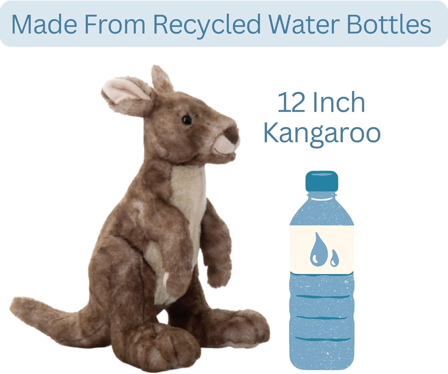 image:imageThe Petting Zoo Kangaroo Stuffed Animal Plushie Gifts for Kids Wild Onez Zoo Animals Kangaroo Plush Toy 12 inches
