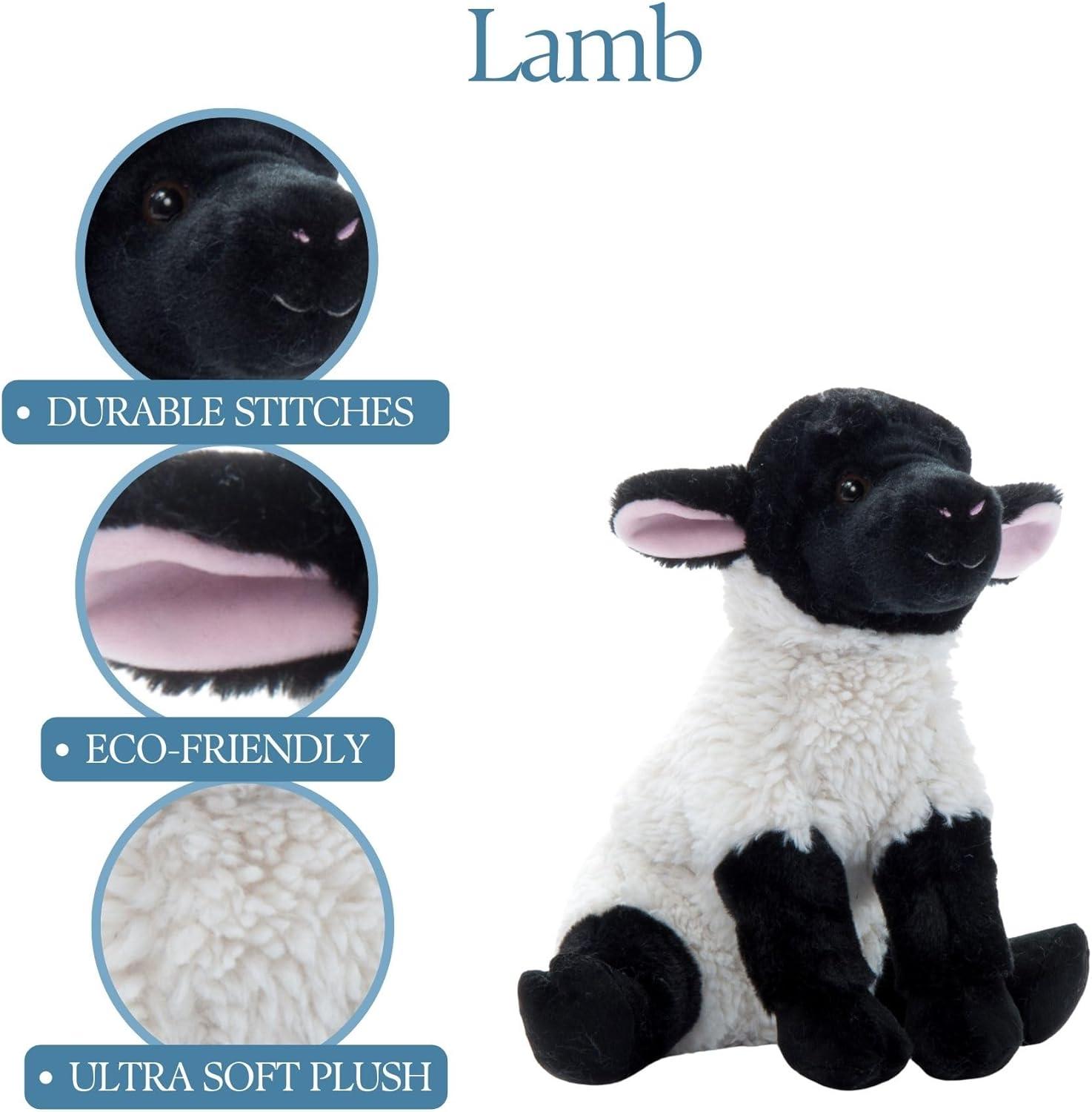 image:imageThe Petting Zoo Lamb Stuffed Animal Plushie Gifts for Kids Wild Onez Farm Animals Lamb Plush Toy 12 inches