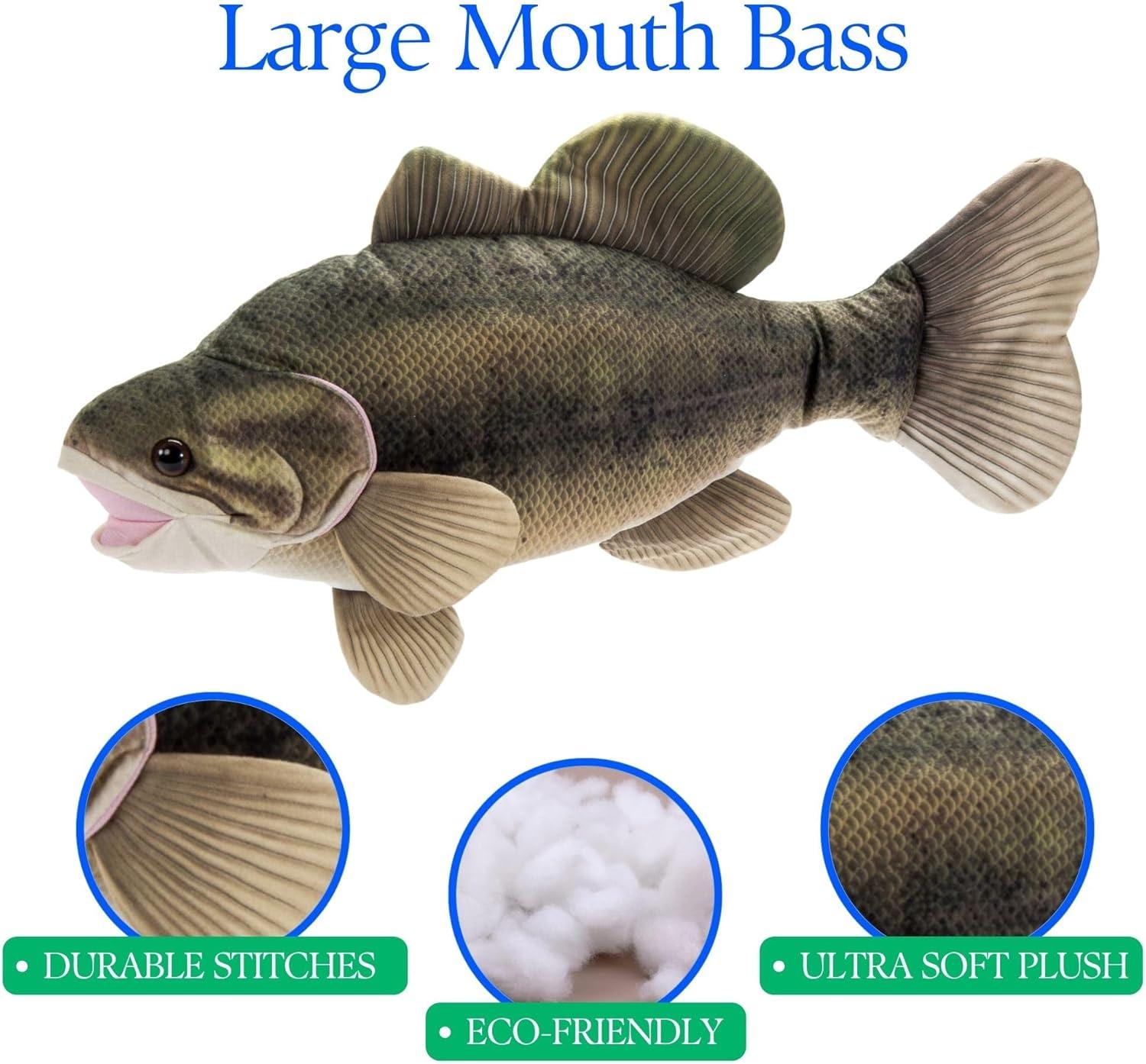 image:imageThe Petting Zoo Large Mouth Bass Stuffed Animal Plushie Gifts for Kids Wild Onez Sealife River Fish Animals Large Mouth Bass Plush Toy 22 Inches