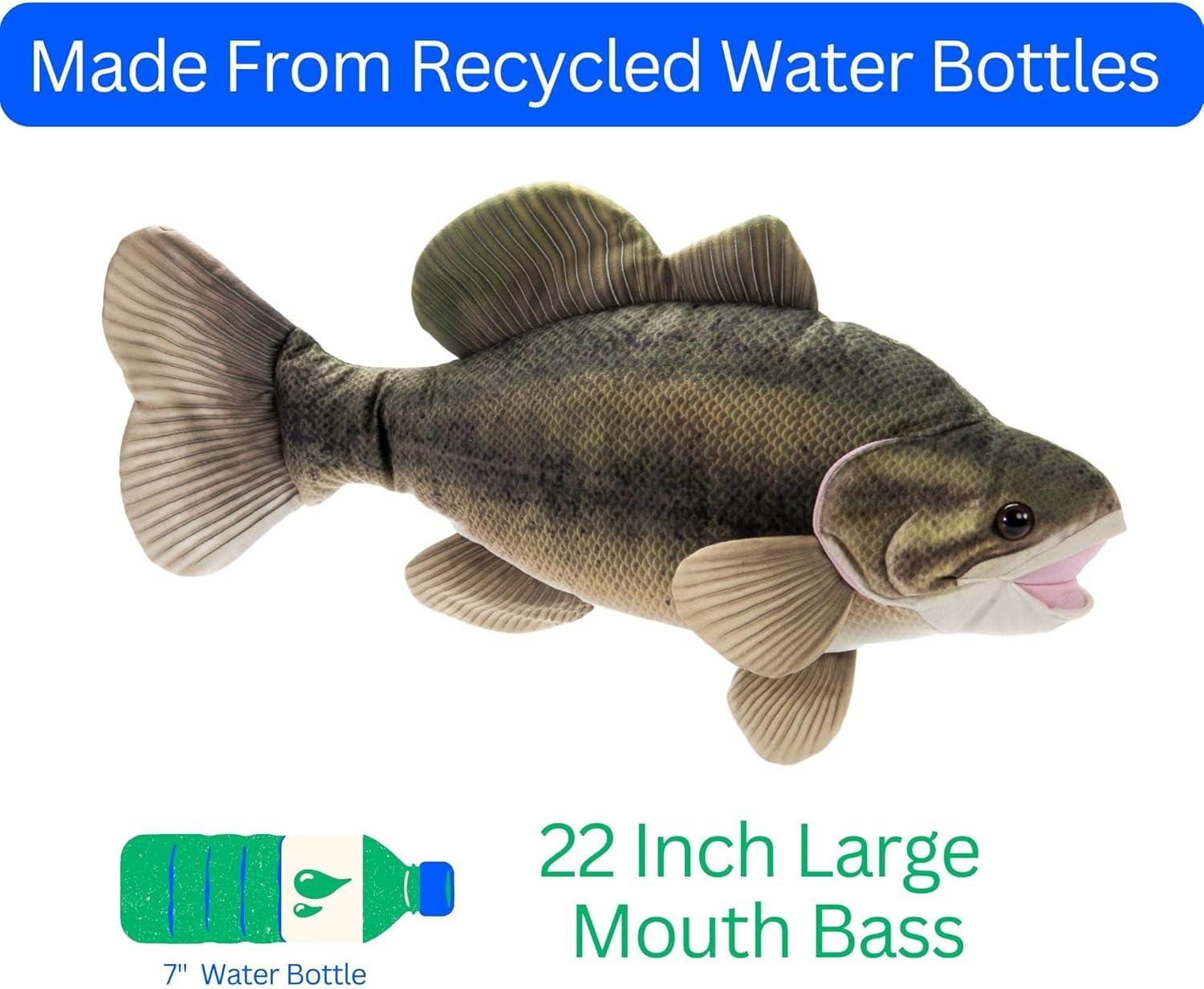 image:imageThe Petting Zoo Large Mouth Bass Stuffed Animal Plushie Gifts for Kids Wild Onez Sealife River Fish Animals Large Mouth Bass Plush Toy 22 Inches