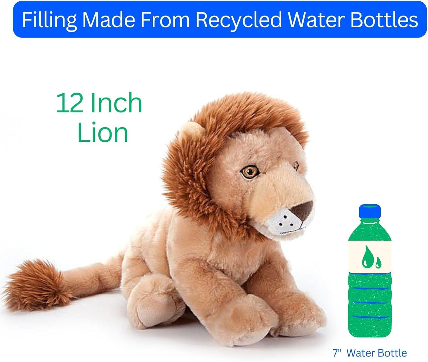 image:imageThe Petting Zoo Lion Stuffed Animal Plushie Gifts for Kids Earth Keeperz Wildlife Animals Zoologee Brown Lion Plush Toy 12 inches