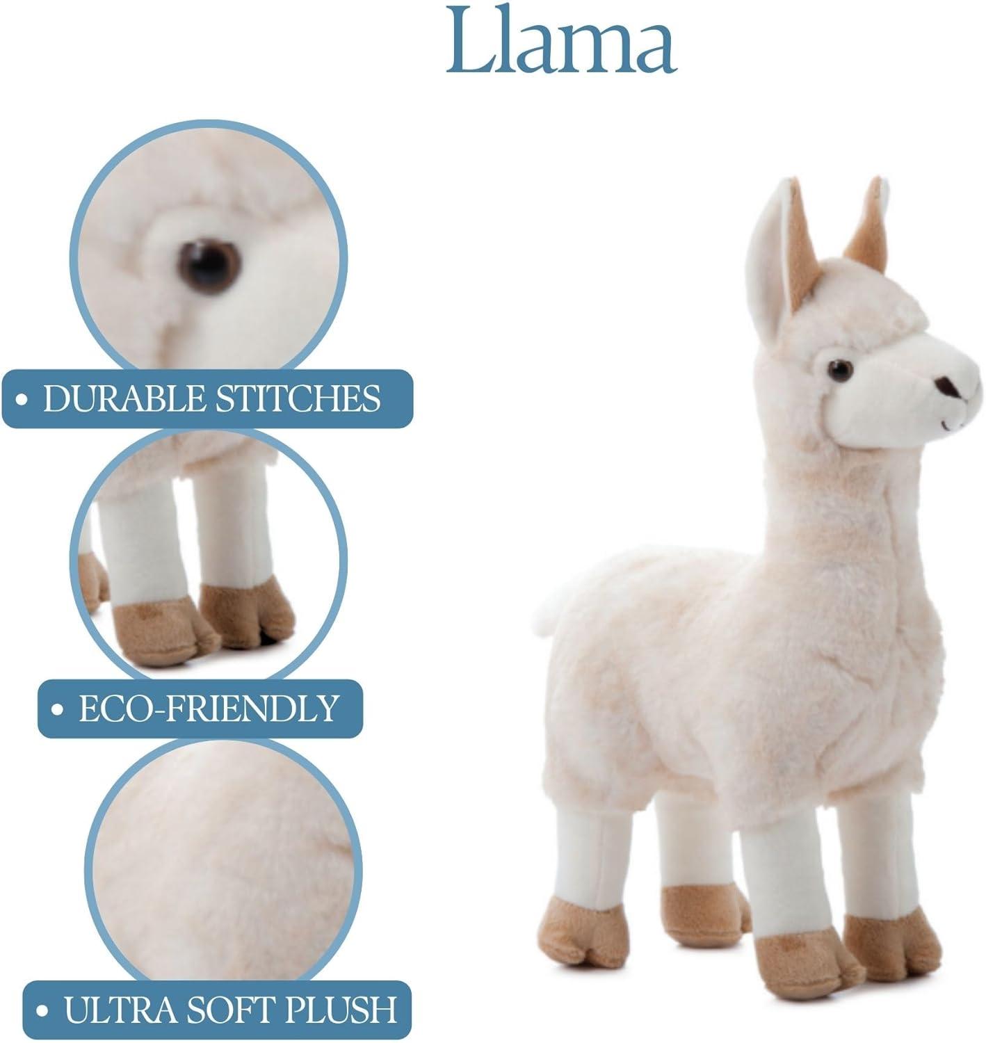 image:imageThe Petting Zoo Llama Stuffed Animal Gifts for Kids Wild Onez Zoo Animals Llama Plush Toy 12 inches