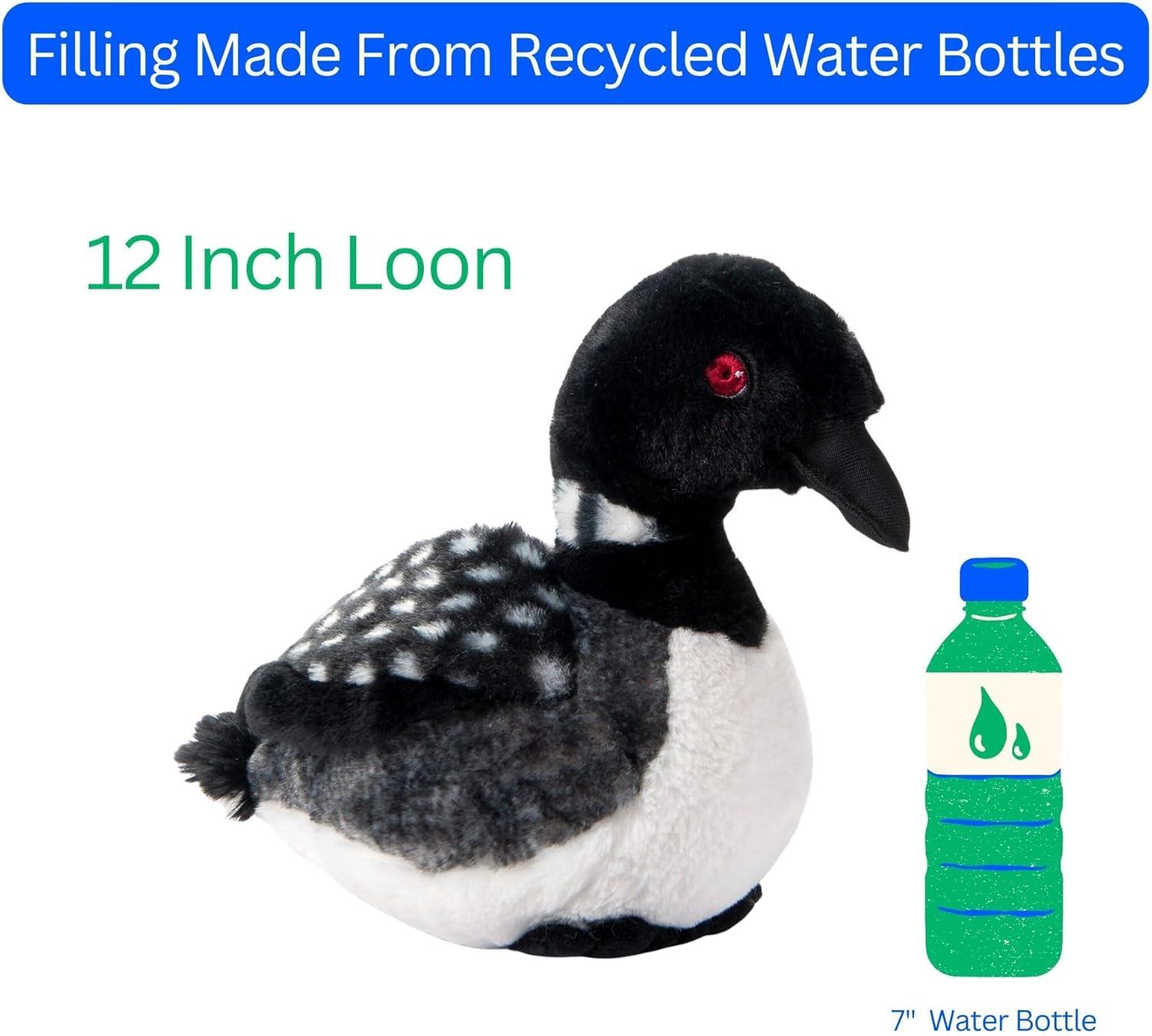 image:imageThe Petting Zoo Loon Stuffed Animal Plushie Gifts for Kids Earth Keeperz Wildlife Animals Zoologee Black Loon Plush Toy 12 inches