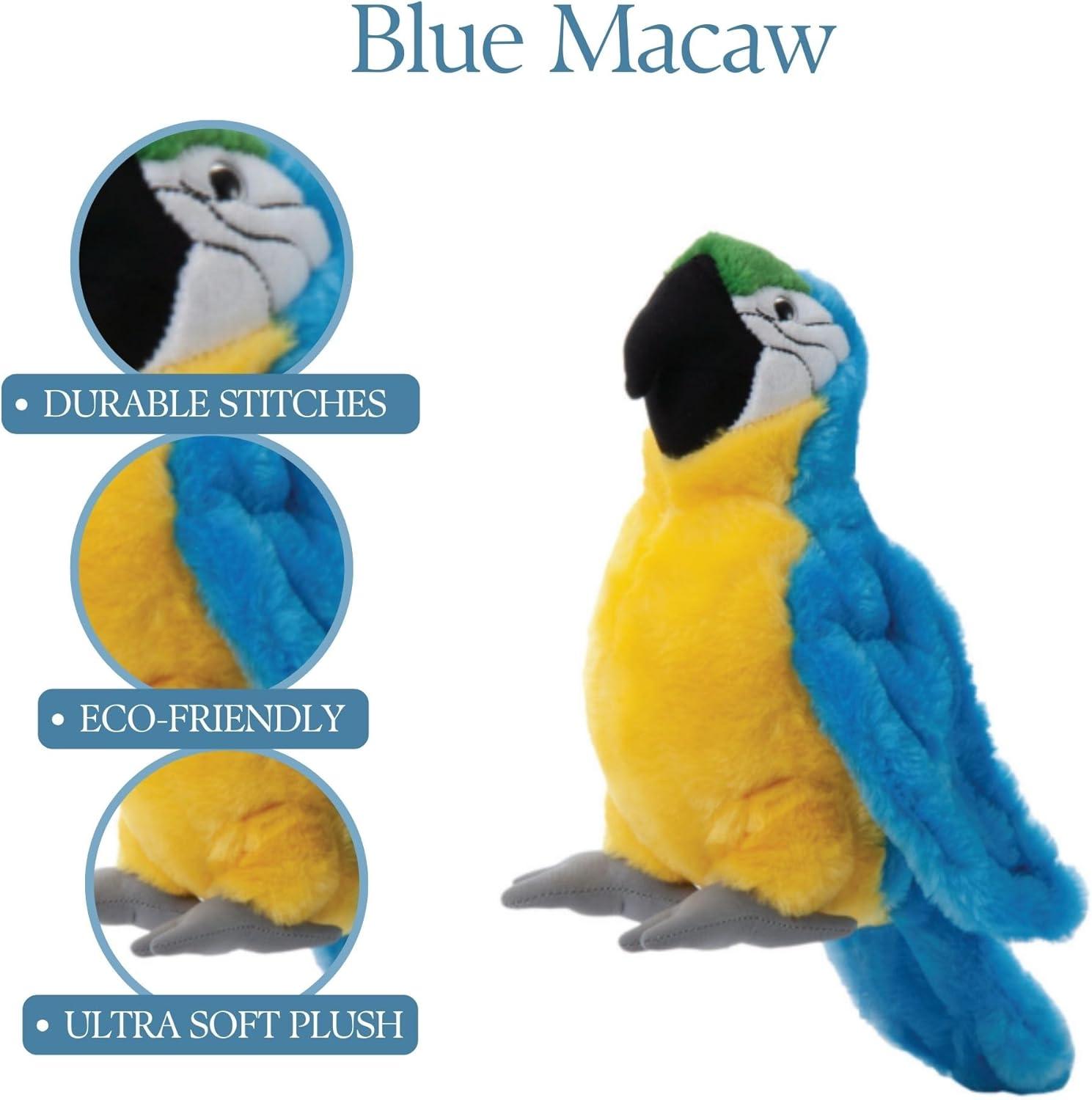 image:imageThe Petting Zoo Macaw Stuffed Animal Gifts for Kids Wild Onez Zoo Animals Blue Macaw Parrot Plush Toy 12 inches