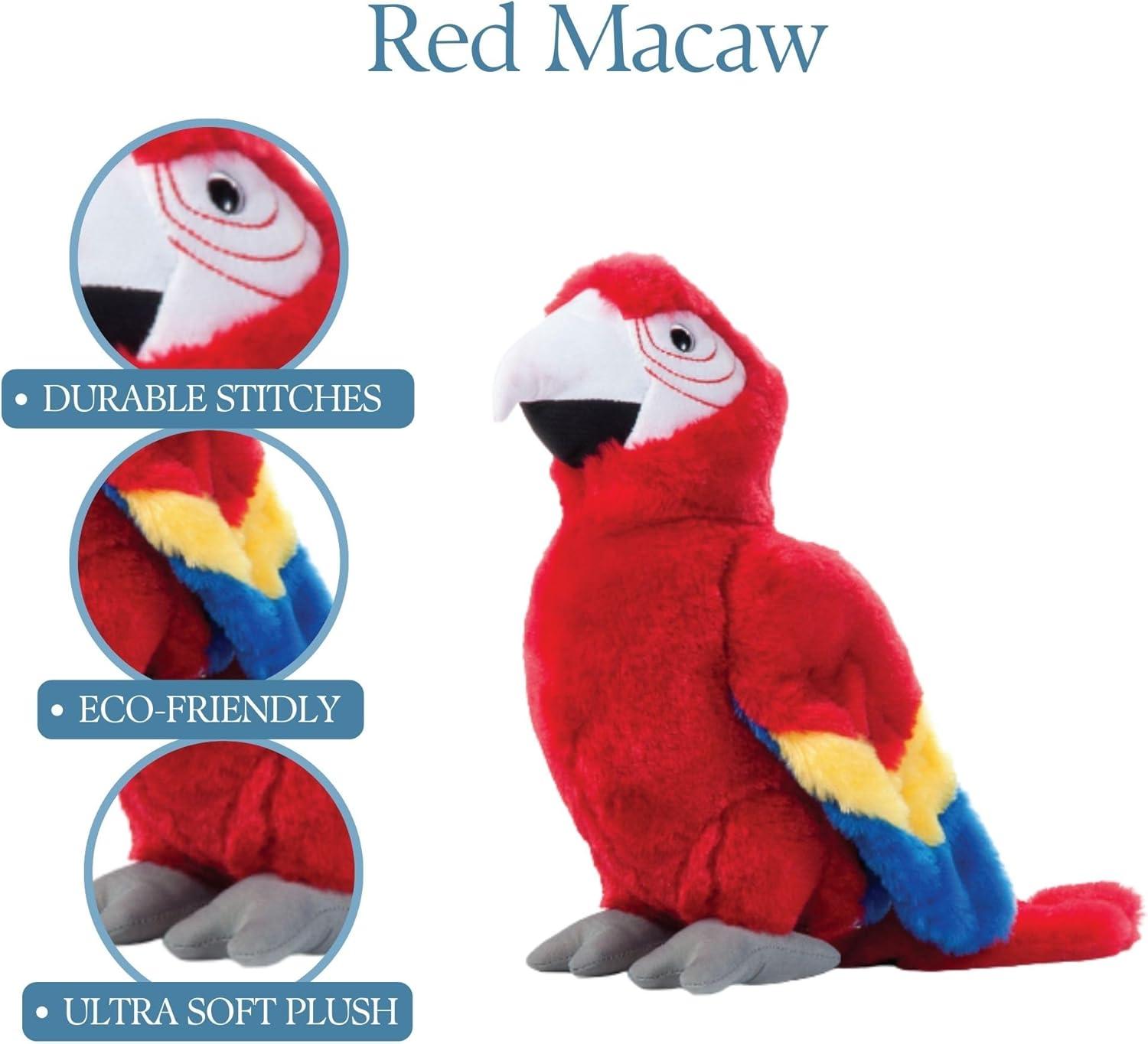 image:imageThe Petting Zoo Macaw Stuffed Animal Gifts for Kids Wild Onez Zoo Animals Scarlet Macaw Plush Toy 12 inches