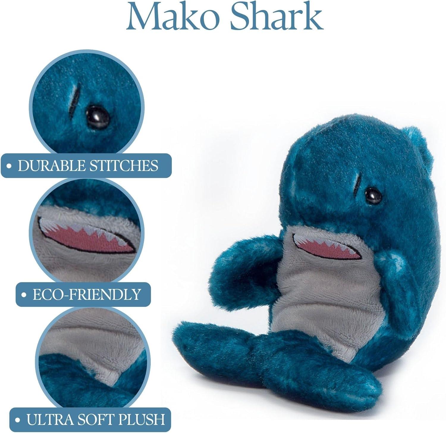 image:imageThe Petting Zoo Mako Shark Stuffed Animal Plushie Gifts for Kids Nuggetz Sealife Animals Shark Plush Toy 6 inches