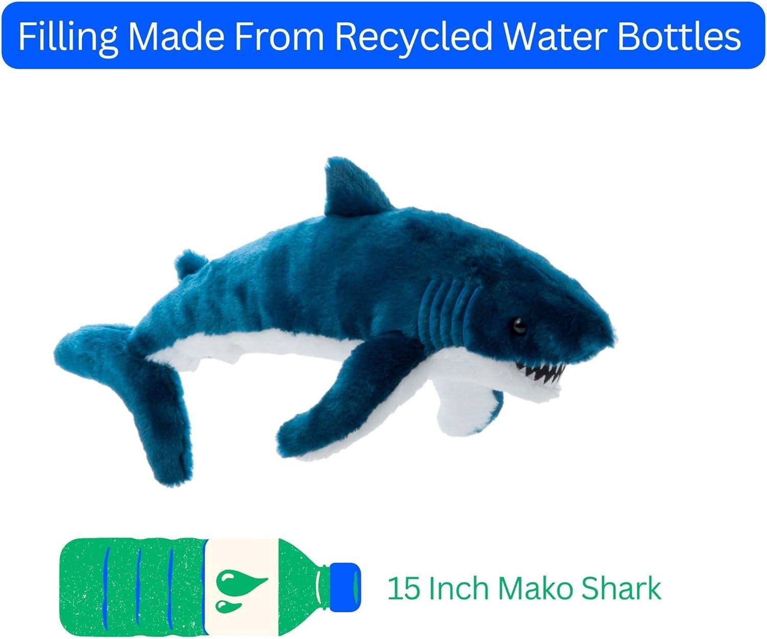 image:imageThe Petting Zoo Mako Shark Stuffed Animal Plushie Gifts for Kids Wild Onez Ocean Animals Shark Plush Toy 16 inches