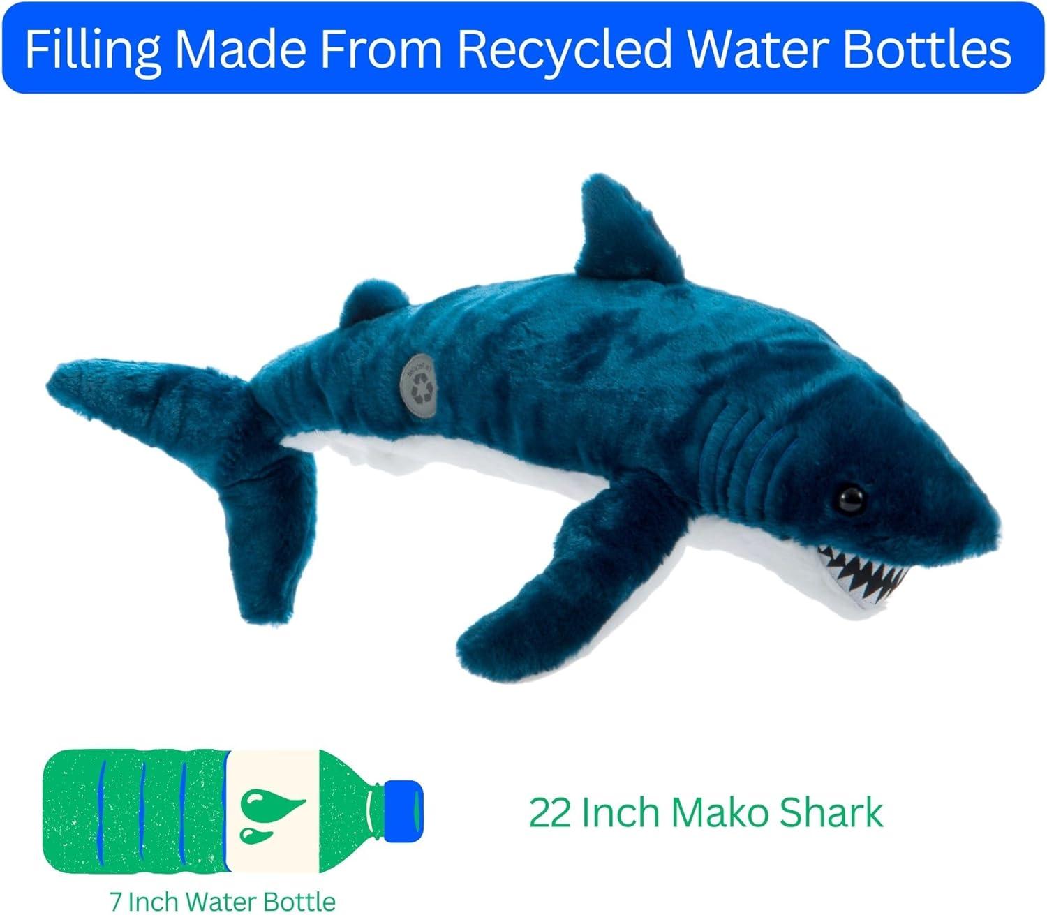 image:imageThe Petting Zoo Mako Shark Stuffed Animal Plushie Gifts for Kids Wild Onez Ocean Animals Shark Plush Toy 22 inches