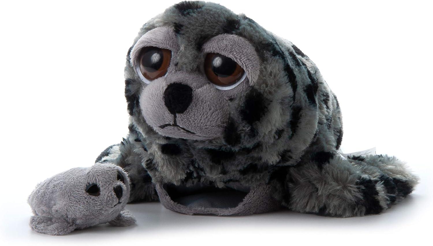 image:imageThe Petting Zoo Mom and Baby Harbor Seal Stuffed Animal Gifts for Kids Pocketz Ocean Animals Harbor Seal Plush Toy 14 inches