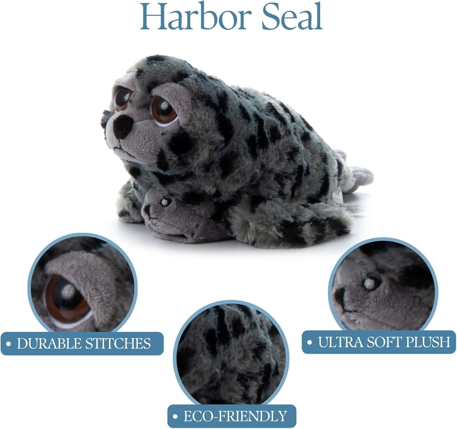 image:imageThe Petting Zoo Mom and Baby Harbor Seal Stuffed Animal Gifts for Kids Pocketz Ocean Animals Harbor Seal Plush Toy 14 inches