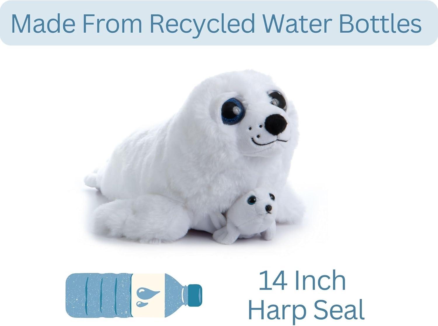 image:imageThe Petting Zoo Mom and Baby Harp Seal Stuffed Animal Gifts for Kids Pocketz Ocean Animals Harp Seal Plush Toy 14 inches
