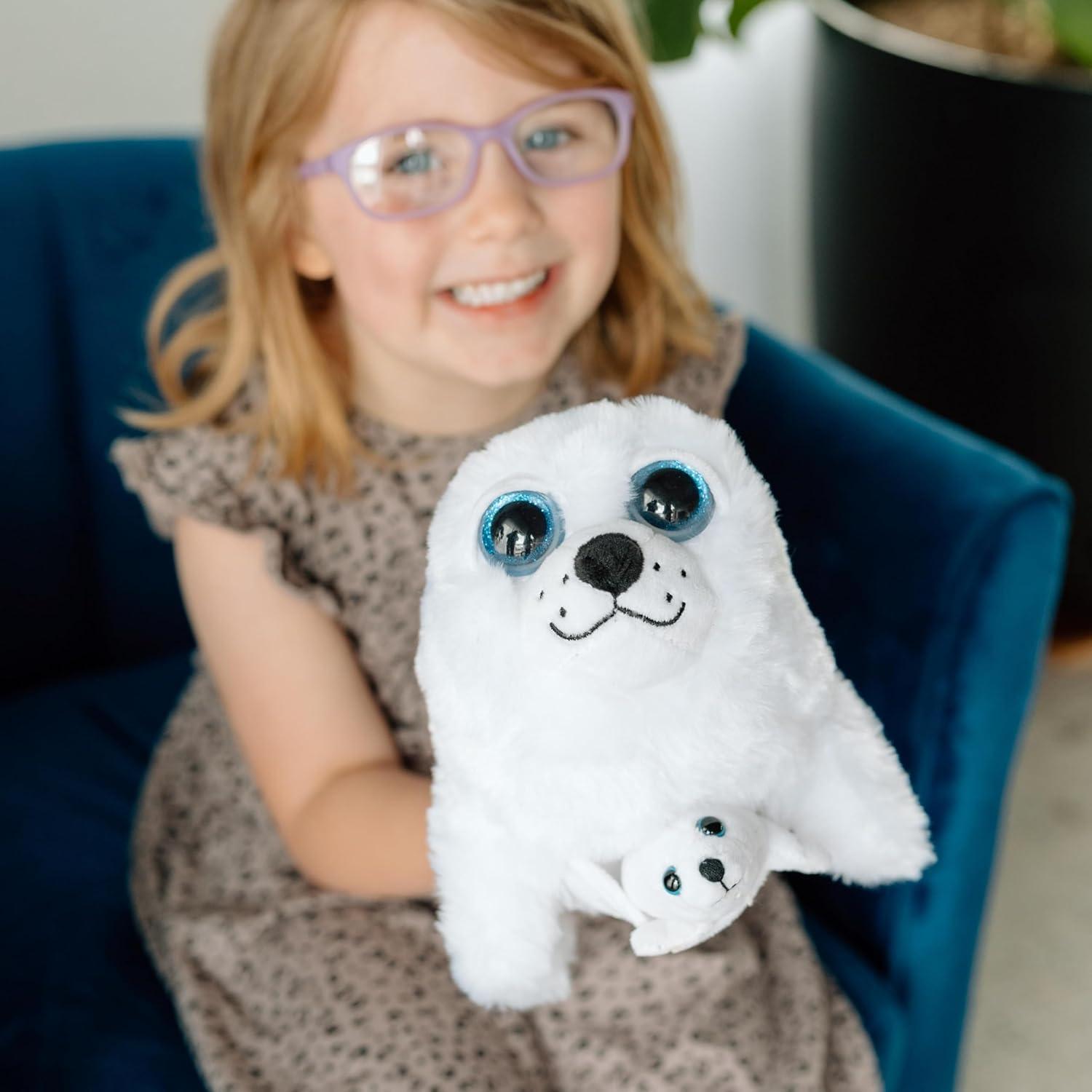 image:imageThe Petting Zoo Mom and Baby Harp Seal Stuffed Animal Gifts for Kids Pocketz Ocean Animals Harp Seal Plush Toy 14 inches