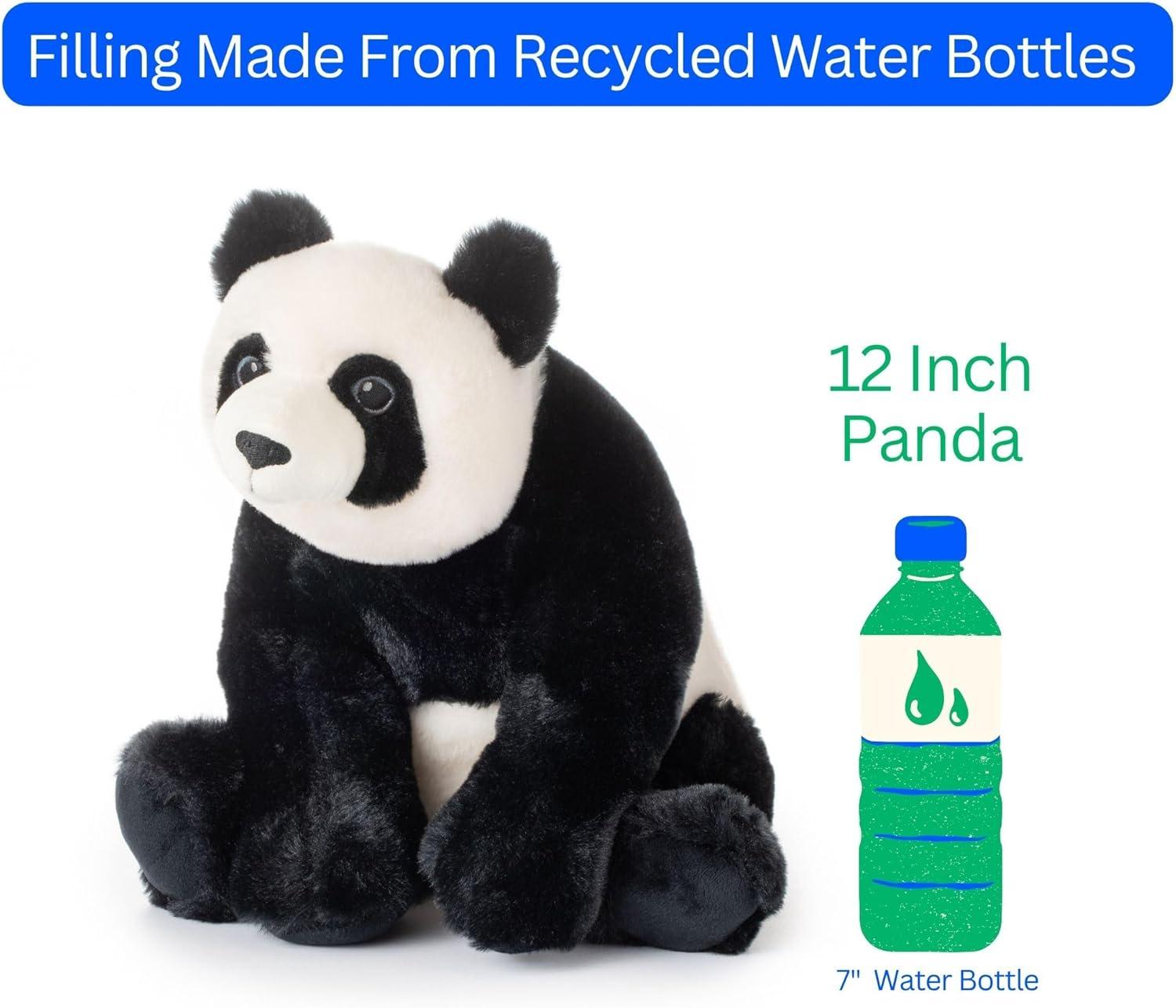 image:imageThe Petting Zoo Panda Stuffed Animal Plushie Gifts for Kids Earth Keeperz Wildlife Animals Zoologee Black Panda Plush Toy 12 inches