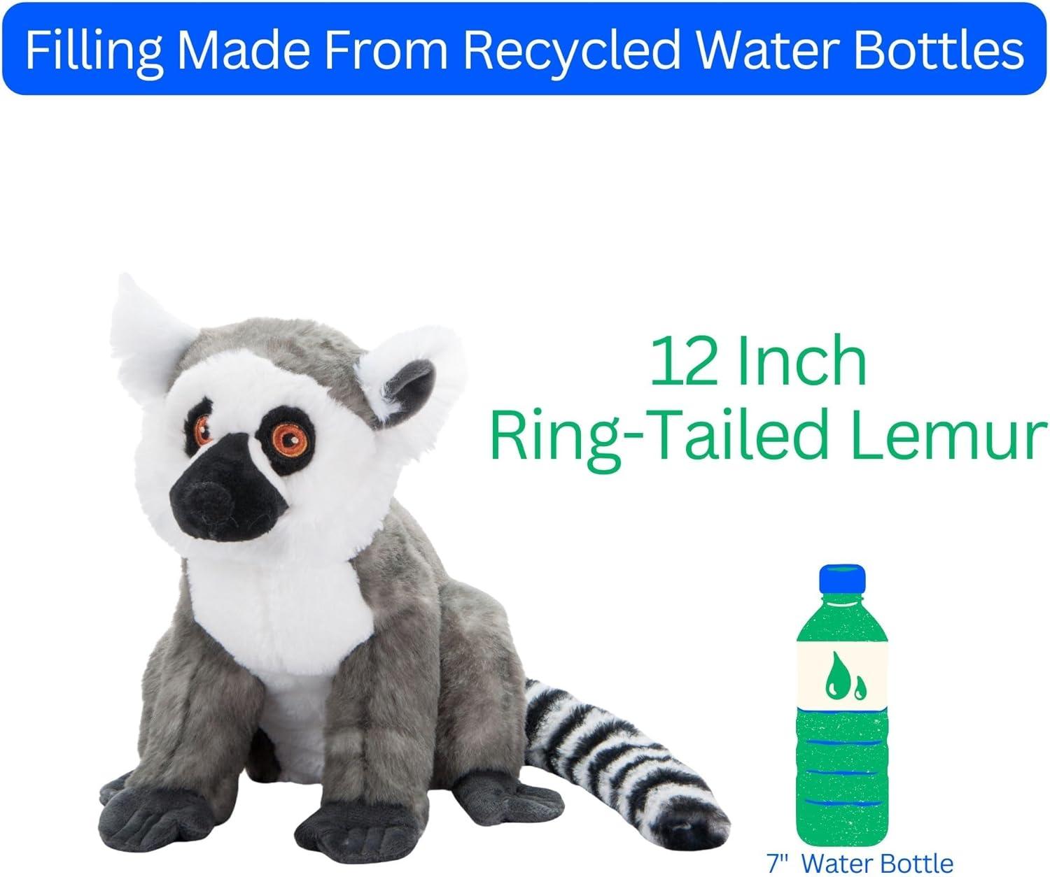image:imageThe Petting Zoo RingTailed Lemur Stuffed Animal Plushie Gifts for Kids Earth Keeperz Wildlife Animals Zoologee RingTailed Lemur Plush Toy 12 inches